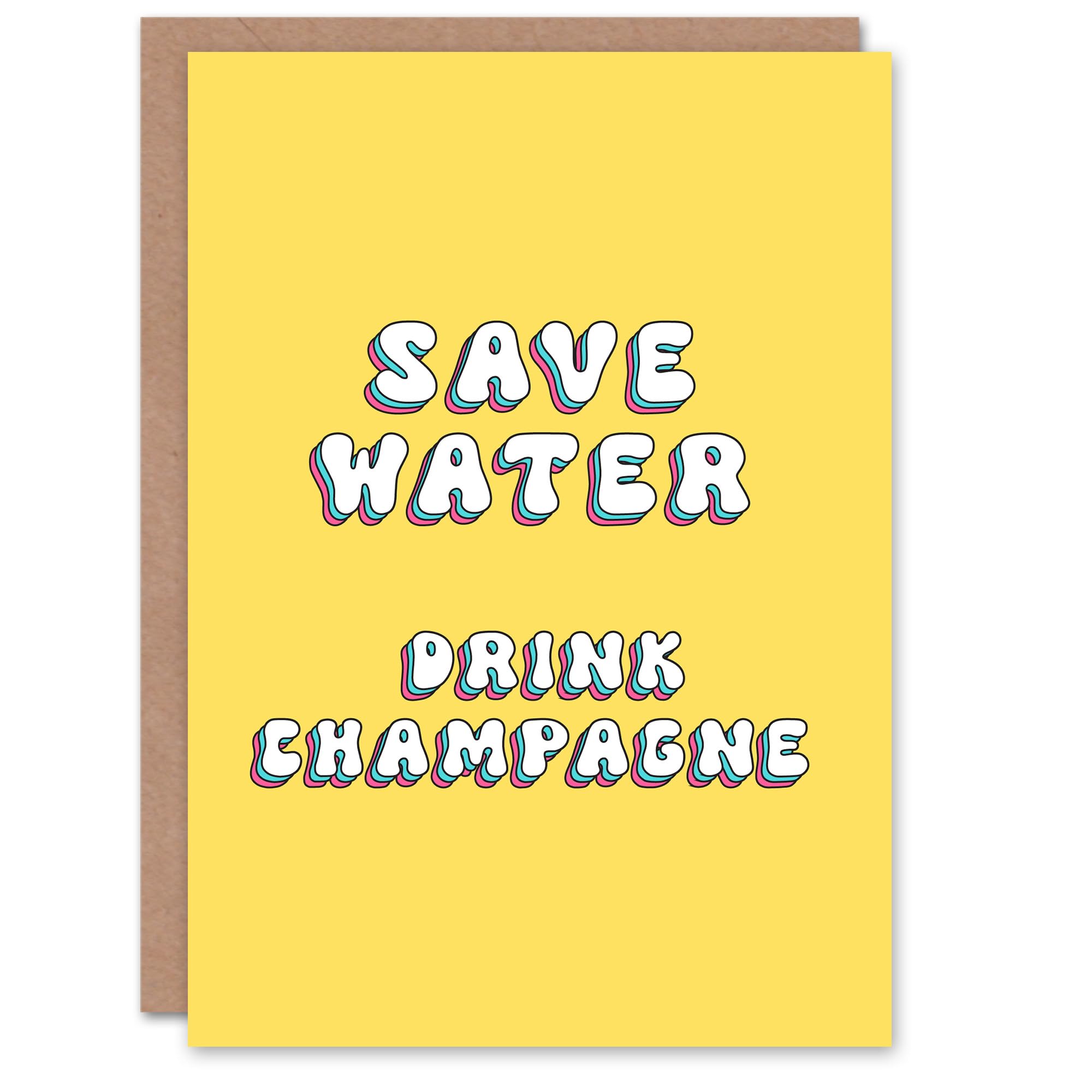 Artery8 Greeting Card Save Water Drink Champagne Funny Cheeky For Her Woman Wife Gran Mum Sister Birthday Card