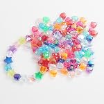 400pcs Assorted Acrylic Heart Beads Star Beads for Jewelry Making Cute Plastic AB Bead for Necklace Bracelet Earing making Bling Spacer Beads Bulk Aesthetic Charms Craft DIY (Mixed Color)