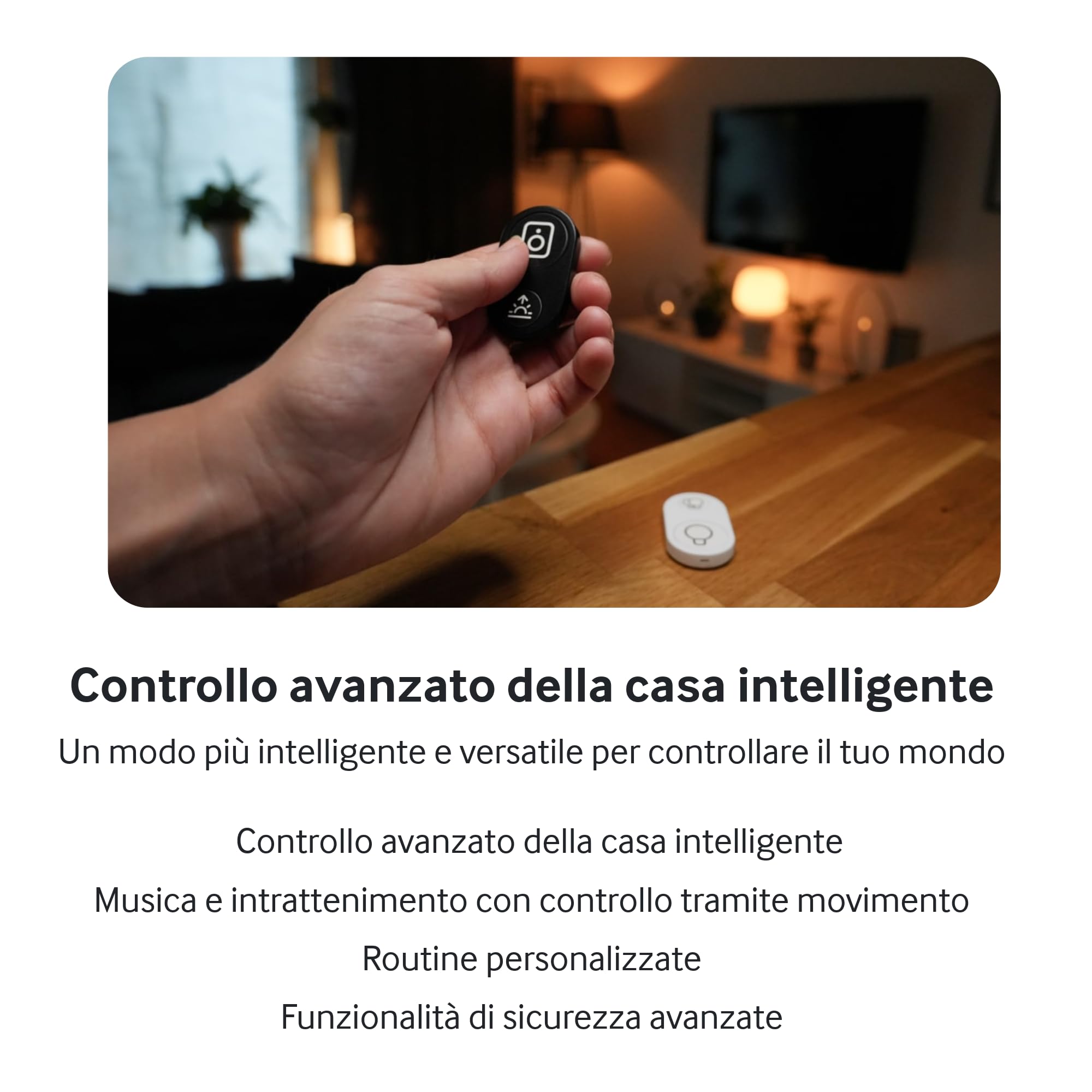Flic Duo | Controller Smart Home | Funziona con Matter, Alexa, SmartThings, Sonos, Homey attraverso qualsiasi Flic Hub (bianco)