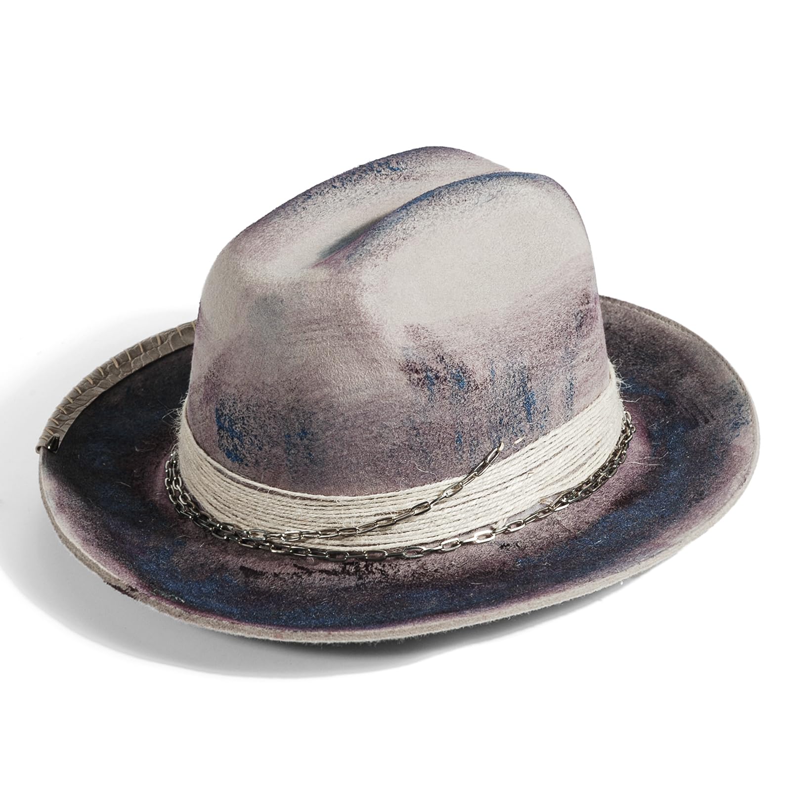 Open Road Hat Fedora Hat Pure Wool Felt Hat Vintage Rancher Hat Airway Vented Panama Hats for Men Women