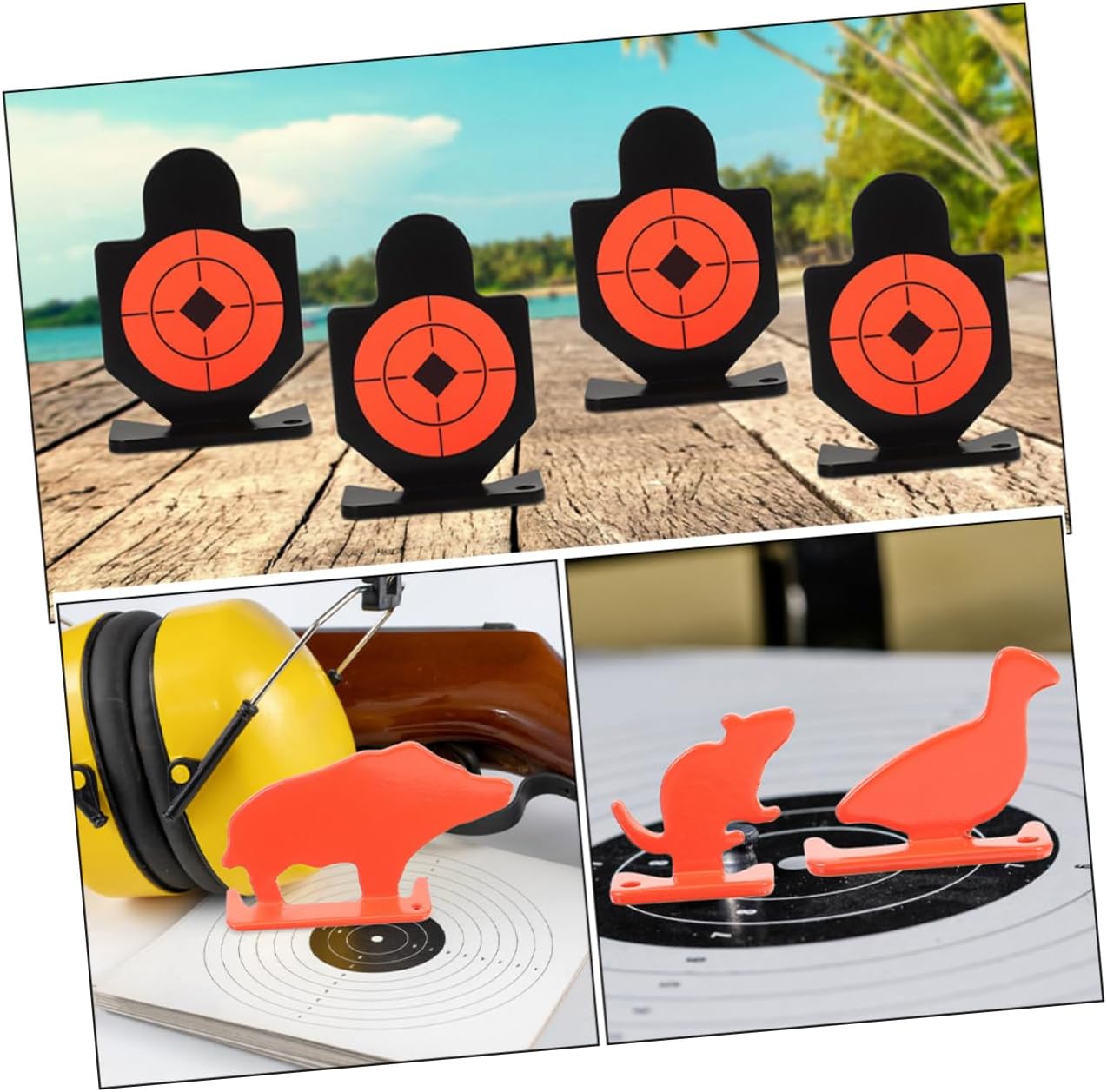 8pcs Animal Shooting Targets Duck Rat Pig Human Metal Duck Rat Pig Human Shaped Targets for Gun Archery Practice