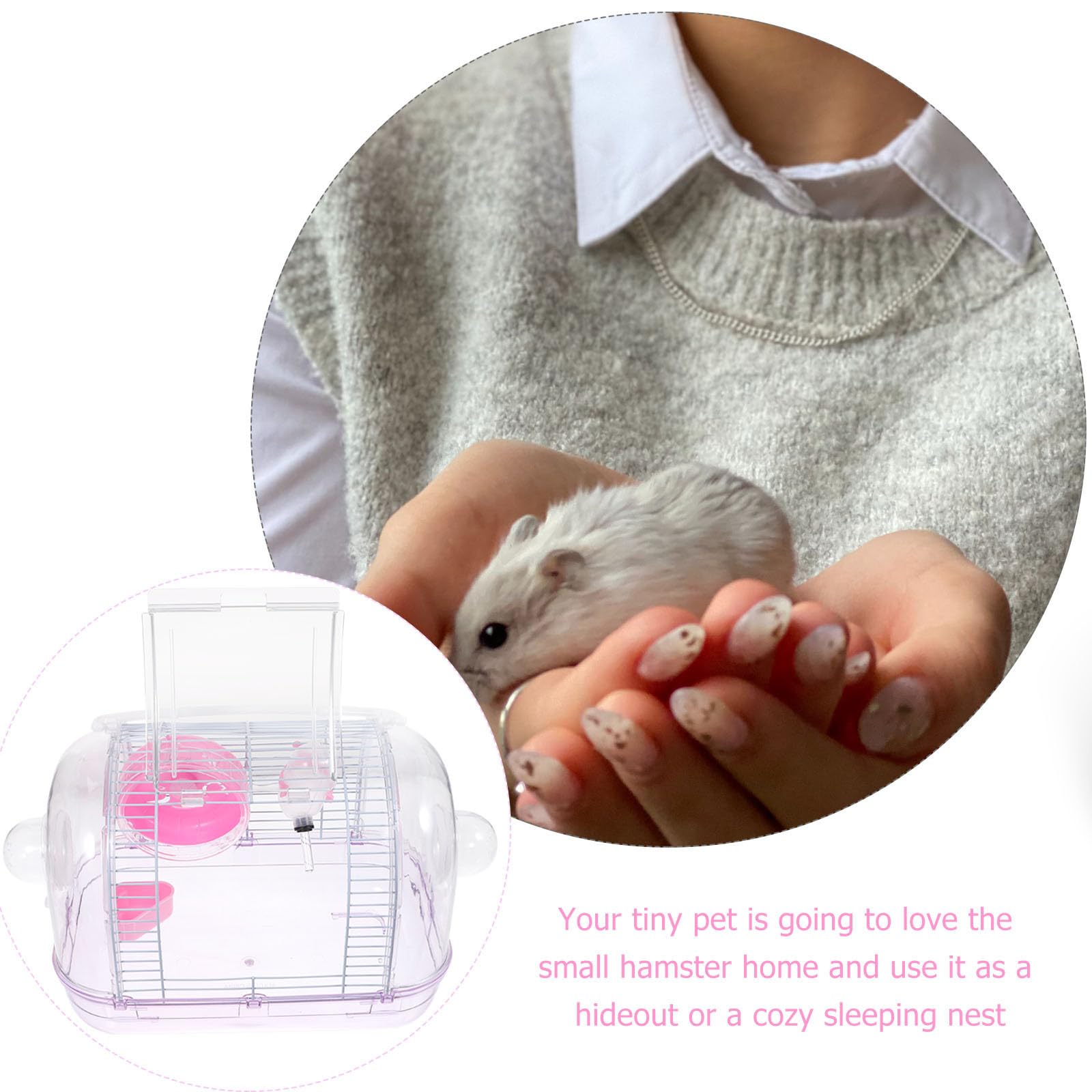 MAGICLULU Hamstertransportbox als Reisekäfig aus Kunststoff und Eisen mit Sicherem Material und Leicht zu Reinigen für Hamster und Meerschweinchen im Freien