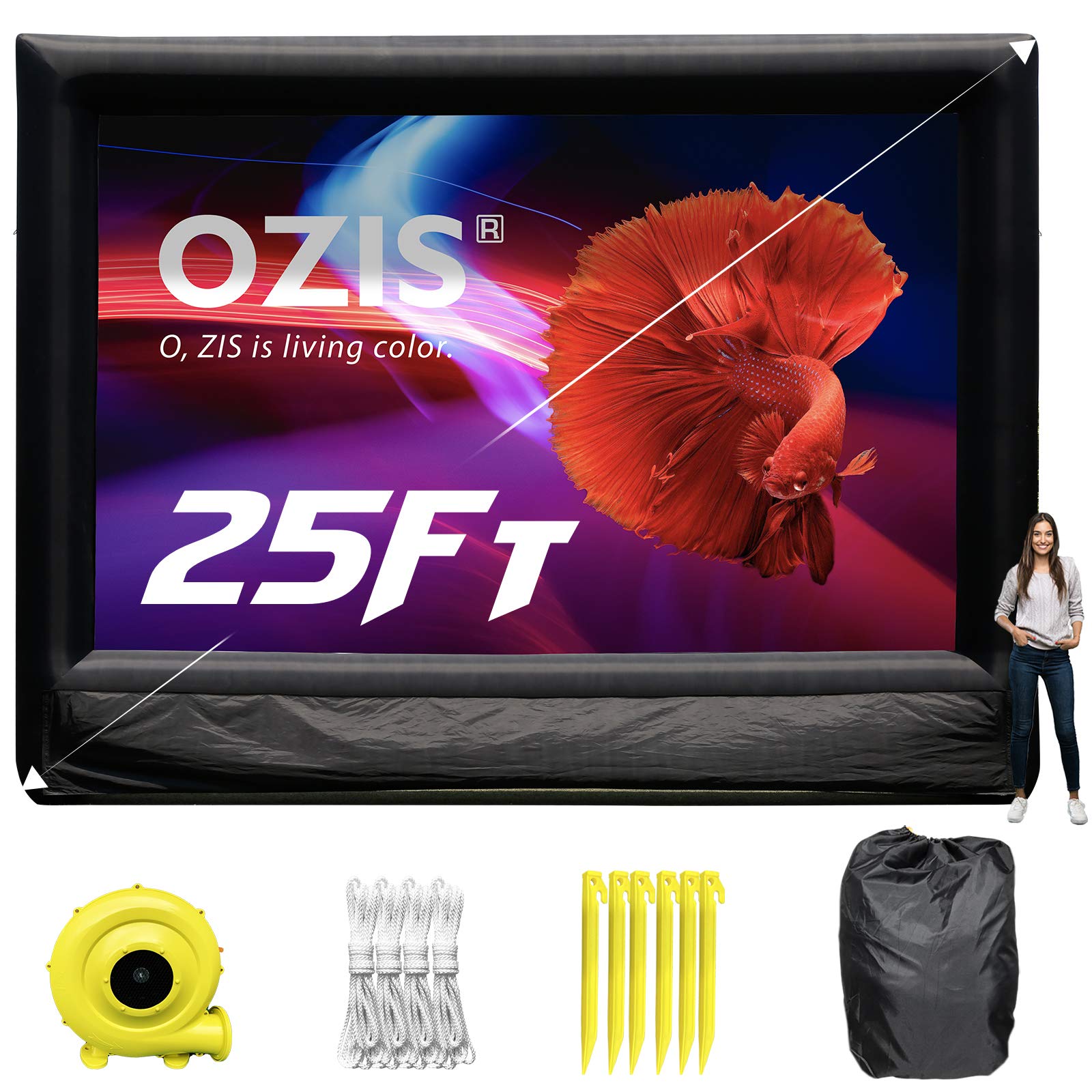 Buy OZIS 25Ft Inflatable Outdoor Projector Movie Screen Blow up Mega