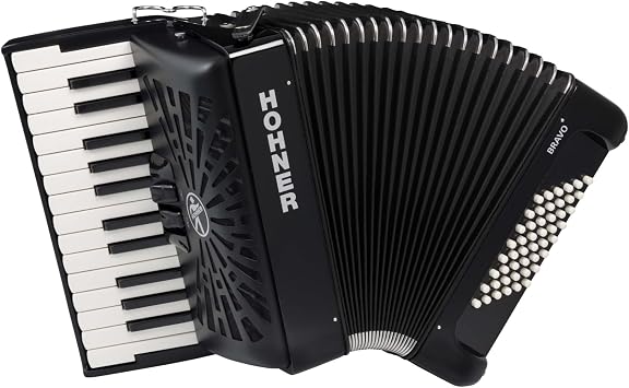 Hohner Bravo II 48 Chromatic Piano Key Accordion Black