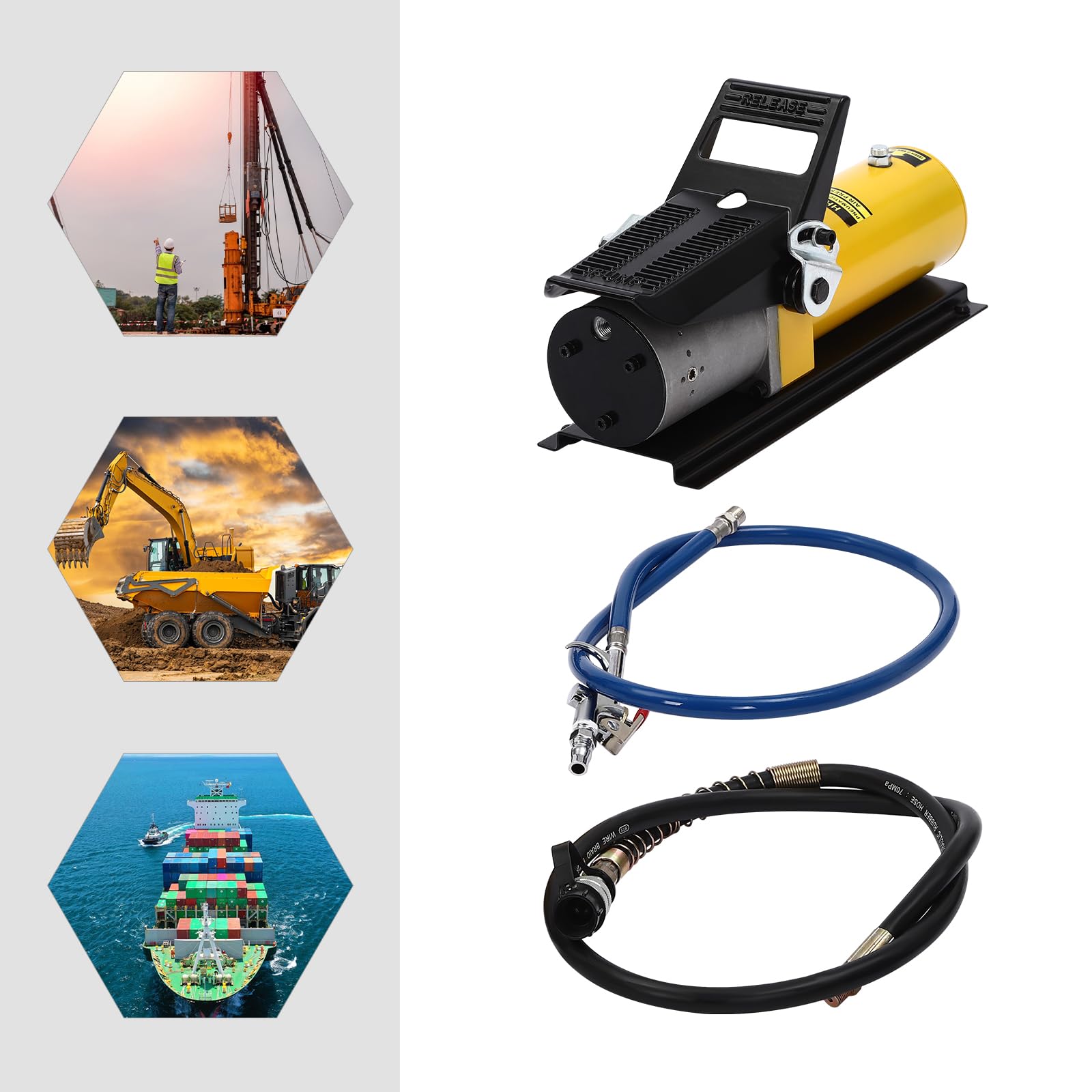 Pompa idraulica pneumatica,Pompa a pedale idraulica pneumatica 10000PSI,Pompa a pedale idraulica ad aria compressa con tubo,Pompa idraulica ad aria compressa,Tappo antipolvere per la produzione di