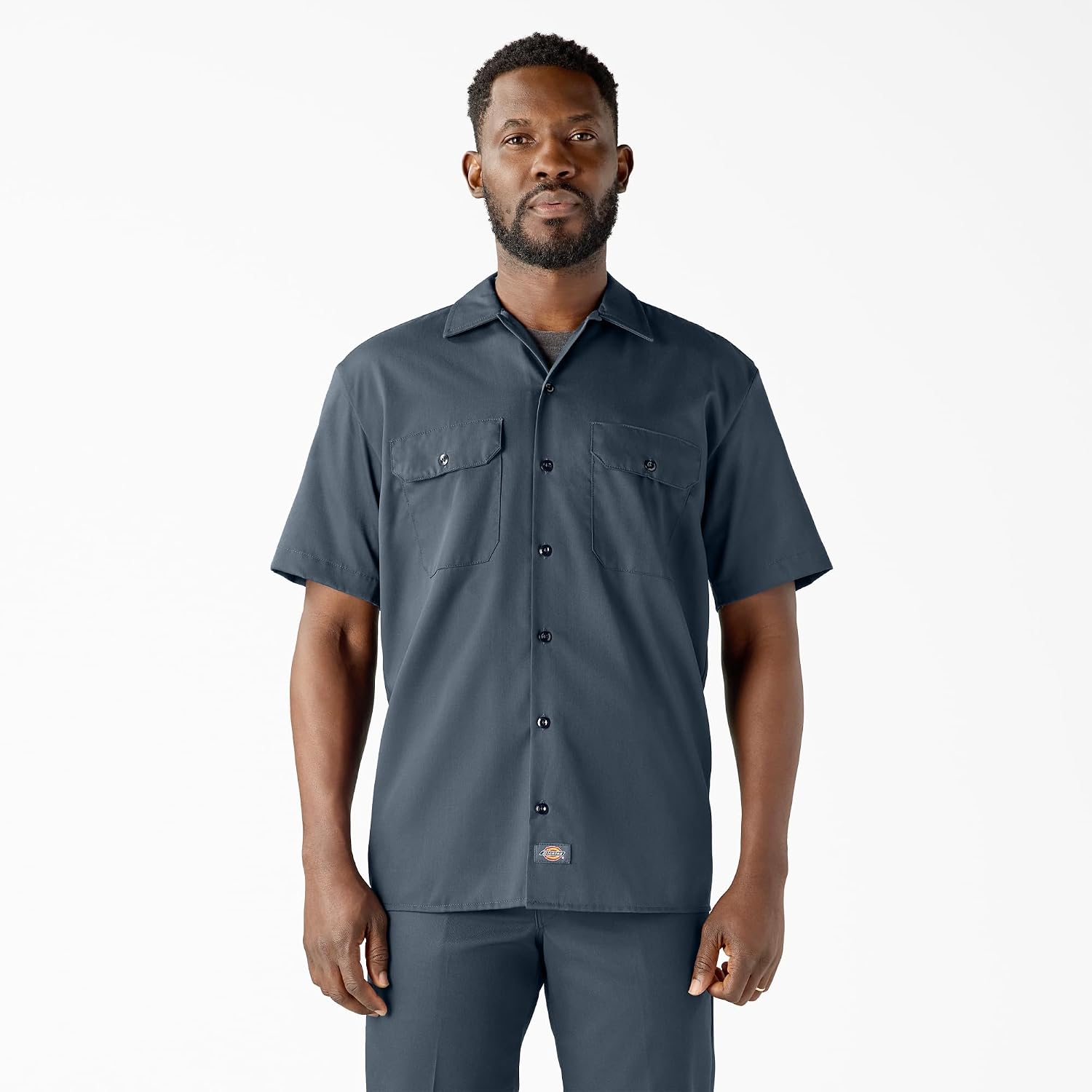 Dickies Men’s Short Sleeve Work Shirt – Durable Twill Button Down Shirts for Men, Lightweight Uniform for Daily Wear