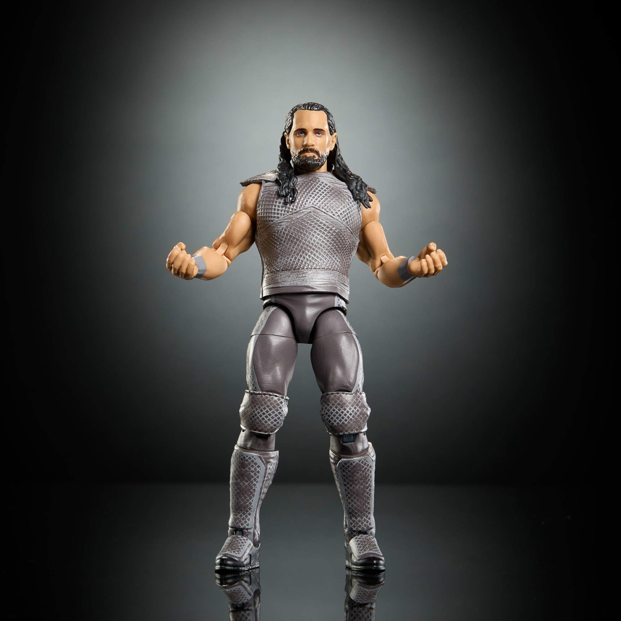 Mattel WWE Elite Collection Premium Live Event Seth Rollins Figurka i akcesoria Zestaw, Survivor Series, część do złożenia figurki Sam Roberts, zabawka dla dzieci 8+, fanów i kolekcjonerów, JHX75