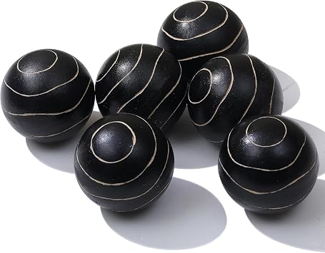Set of 6 Decorative Orbs for Bowls and Vases - Circle Pattern - Resin Round Sphere Balls for Living, Dining Room Coffee Table Centerpiece Home Decor