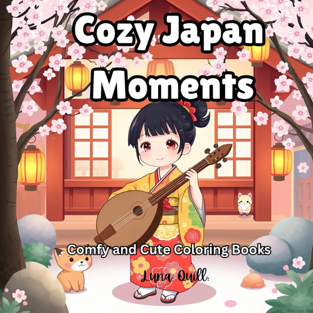 Cozy Japan Moment: Comfy and Cute Coloring Books for Adults and Teens with Charming Characters and Delightful Japanese Scenes for Relaxation