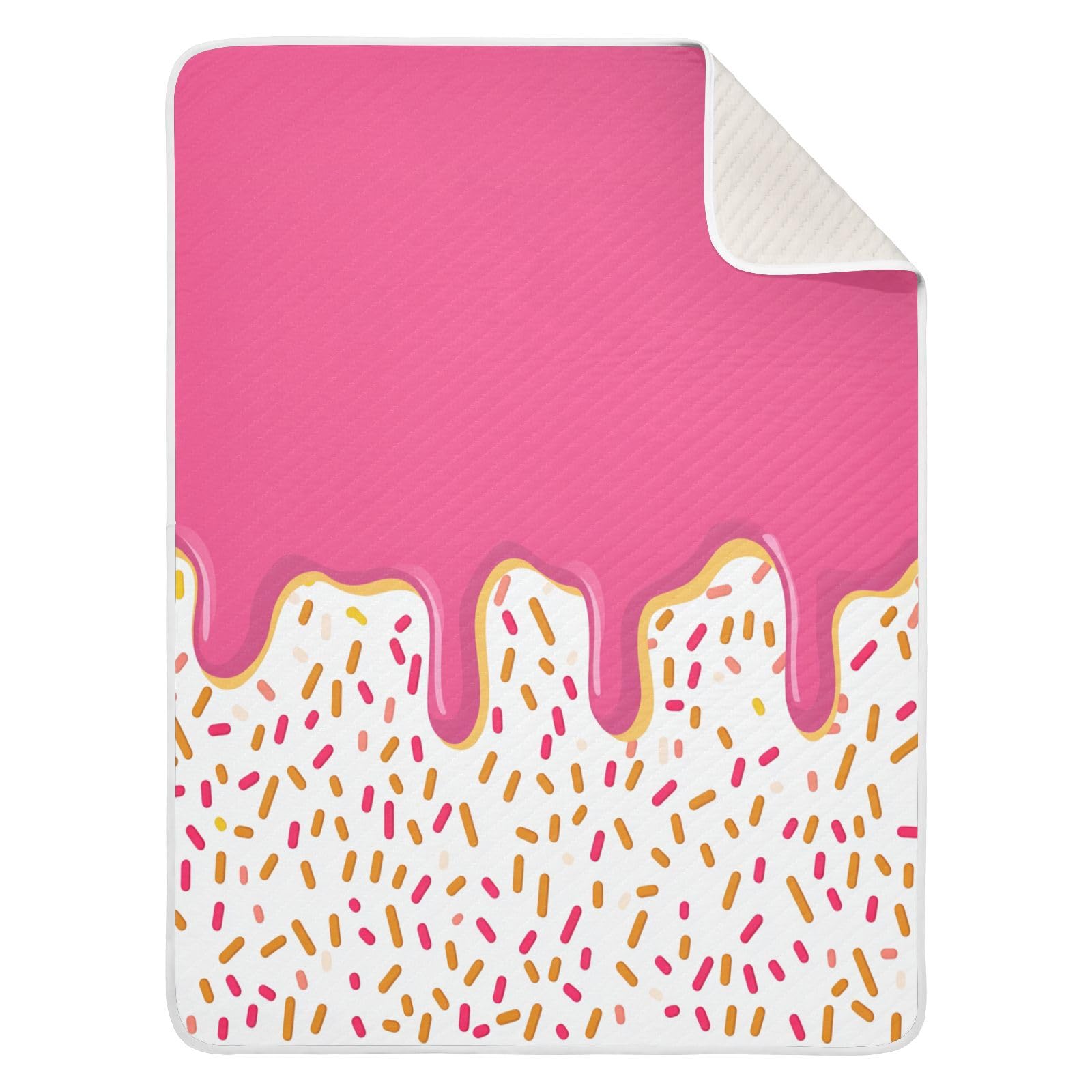 KICPOAY Ice Cream Pink Dots Baby Swaddle Blanket for Boys and Girls, Muslin Baby Receiving Swaddle Blanket, Soft Cotton Nursery Swaddling Blankets for Newborn Toddler Infant