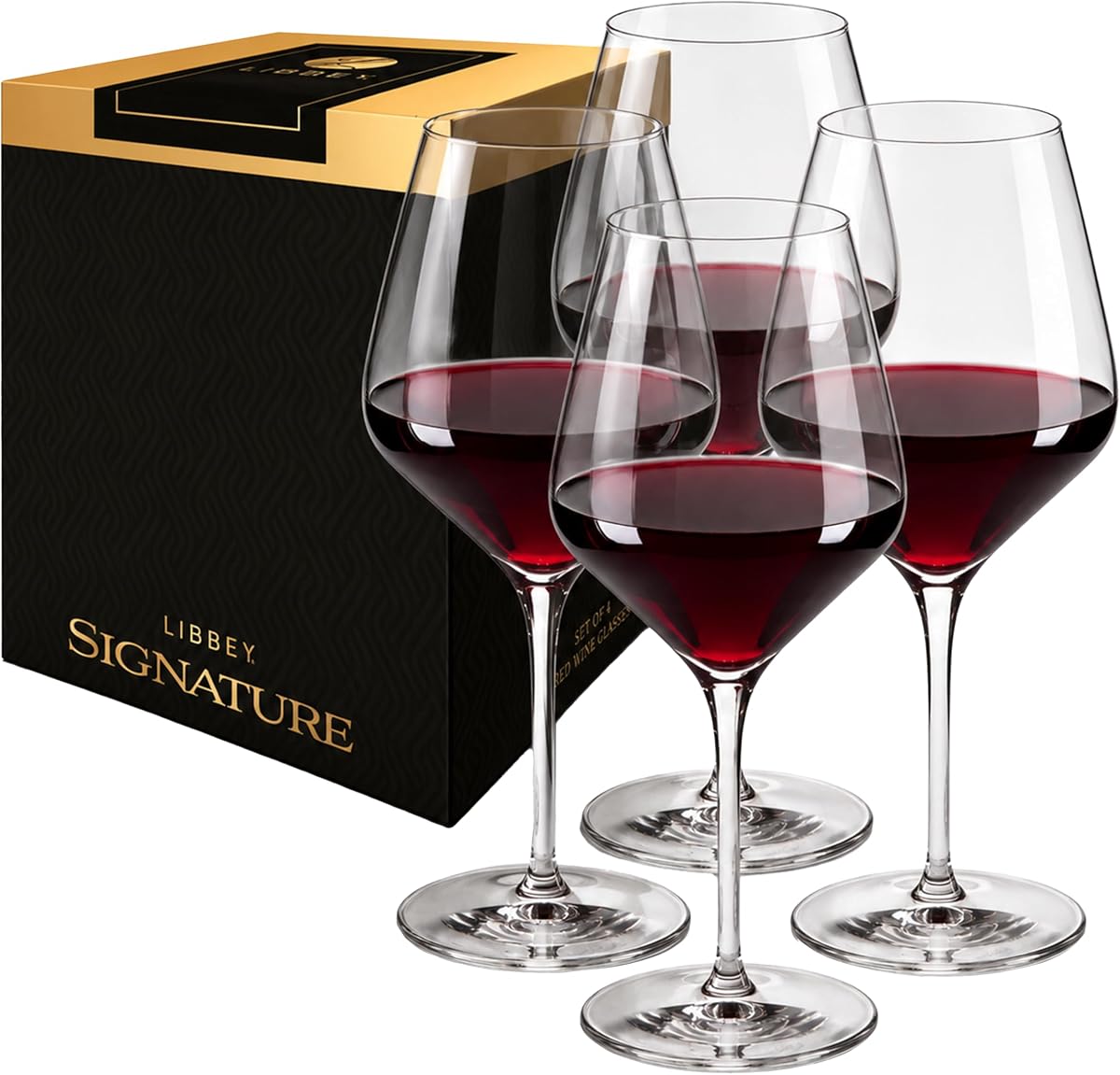 Juego de 4 copas de vino tinto de 24 oz de Libbey con tallo tirado, copas de tallo para cócteles y más
