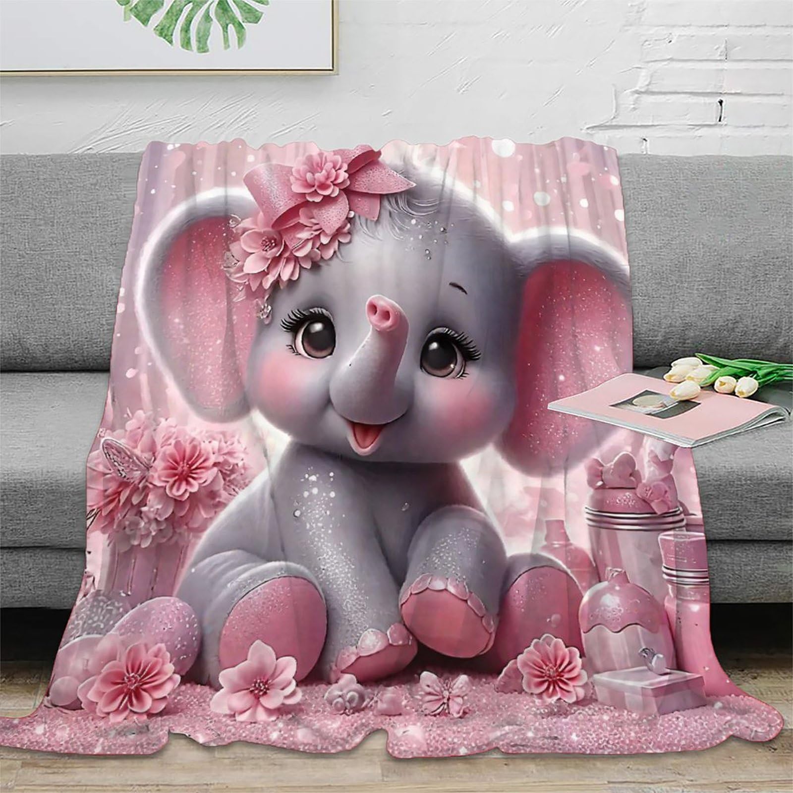 Plaid éléphant impression 3D chaude couverture de voyage et camping