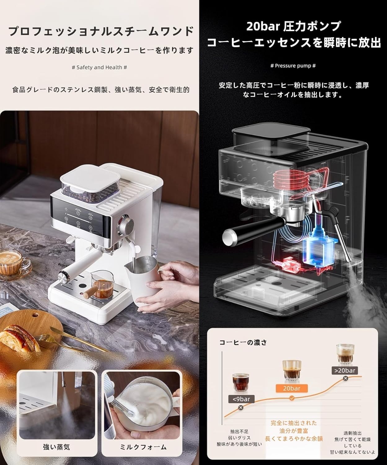 Amazon | エスプレッソマシン 全自動 全自動コーヒーマシン コーヒー