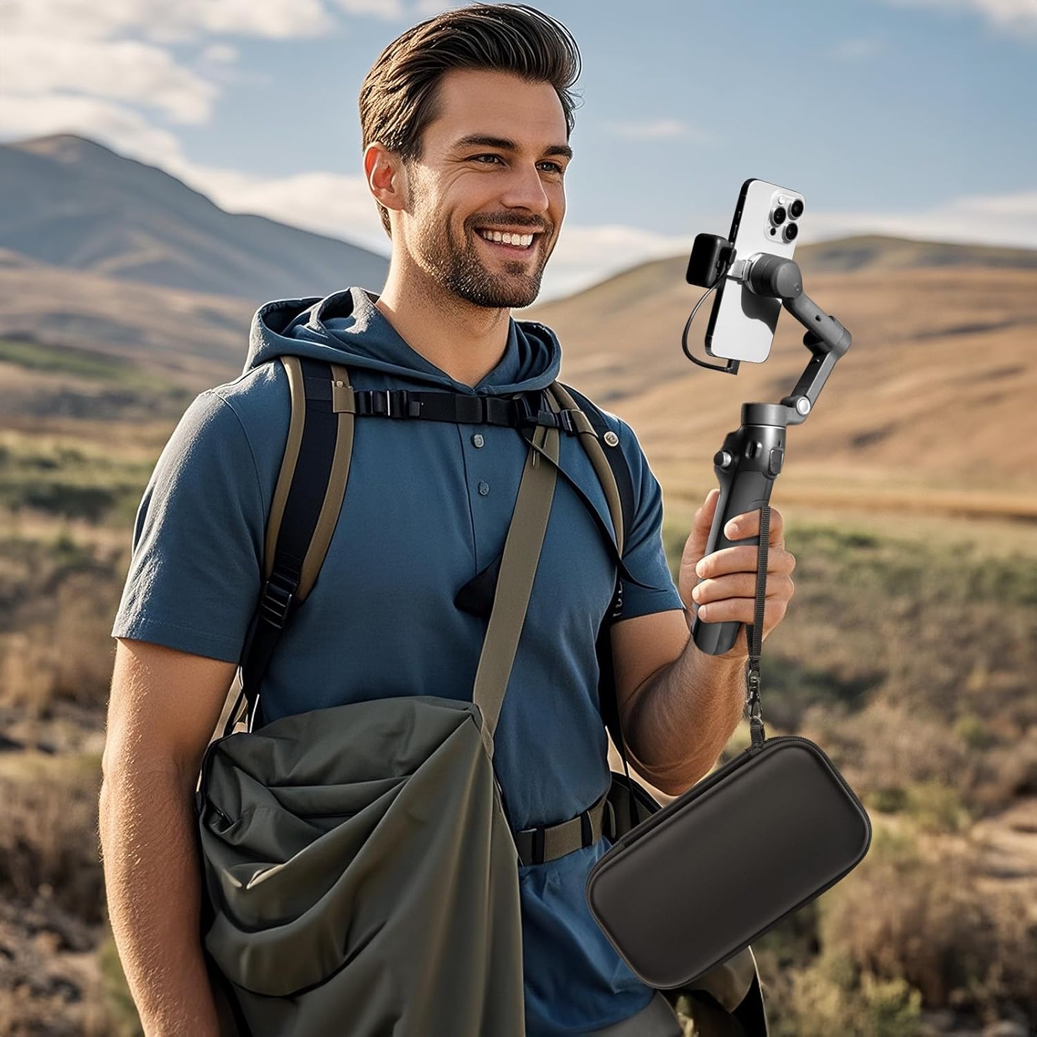 ALKOO Case Compatible with DJI Osmo Mobile 7/7P Smartphone Gimbal – Travel Storage Holder Bag for 3-Axis Stabilizer, Extension Rod, Phone Clamp & Tripod – Pouch Only (Enhanced Strap Style) Enhanced Band Style image 6 of 9 B0F66DSDQT