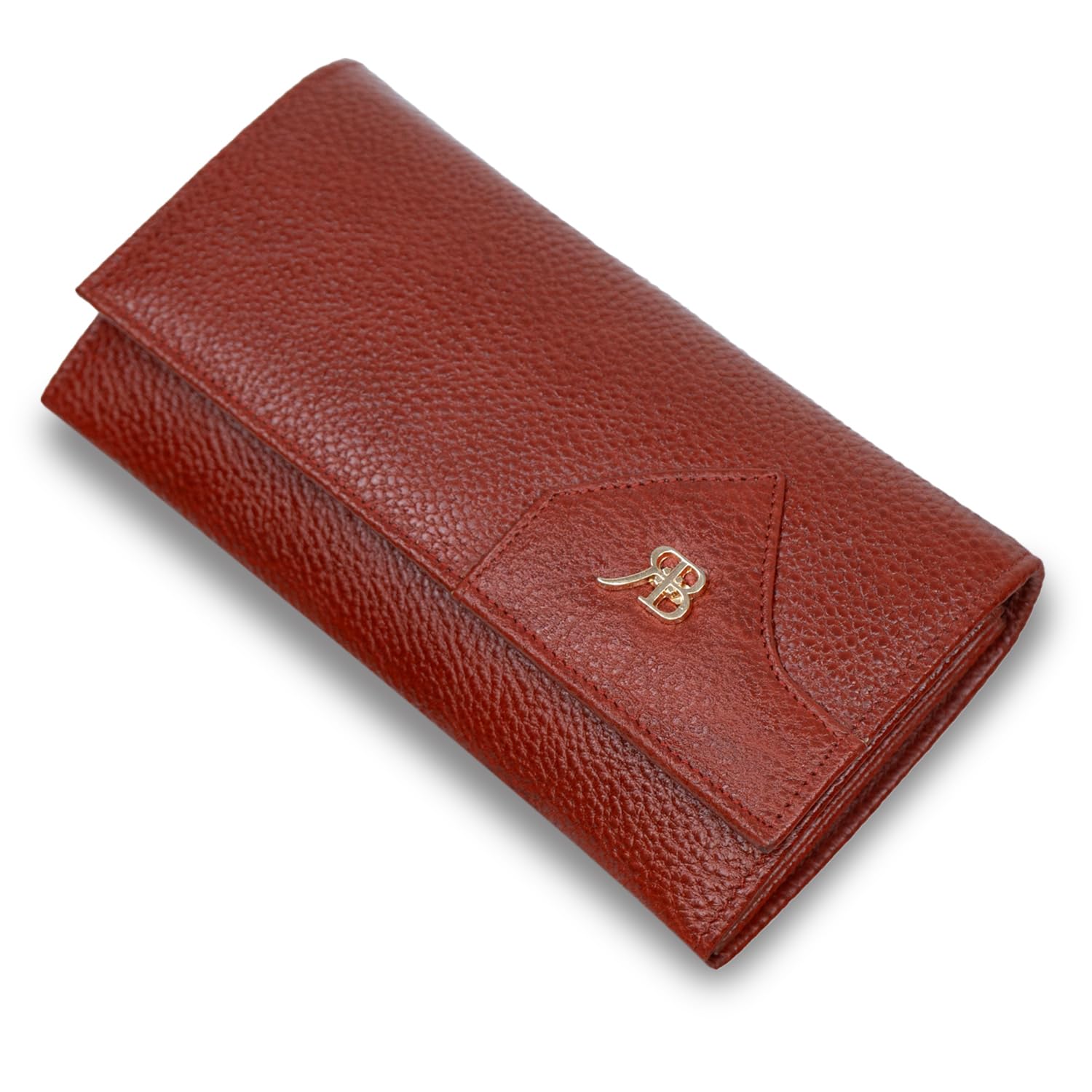Luxe Envelope Stitch Women’s Genuine Leather Long Wallet | Ladies Clutch Wallet with Multiple Compartments, Card Holder, Transparent ID Slot, RFID Blocking & Secure Snap Button|Tan-image-23