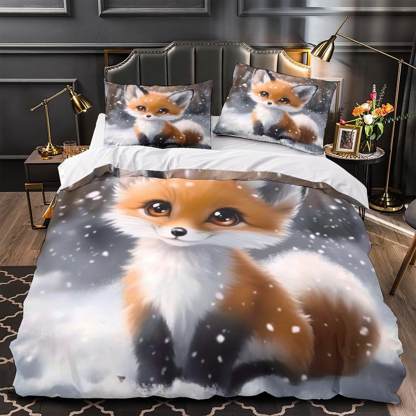 Parure de lit renardeau fantaisie pour décorer la chambre des enfants