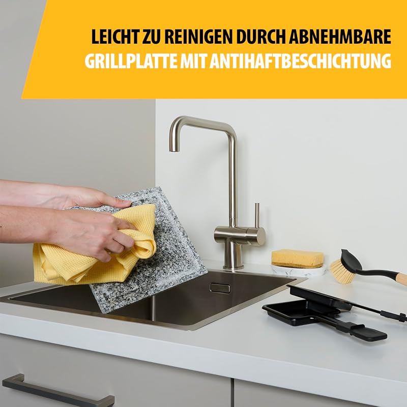 Tristar Raclette Stone 21x21 cm Grillkő 4 Személyes Raclette Grill Serpenyővel