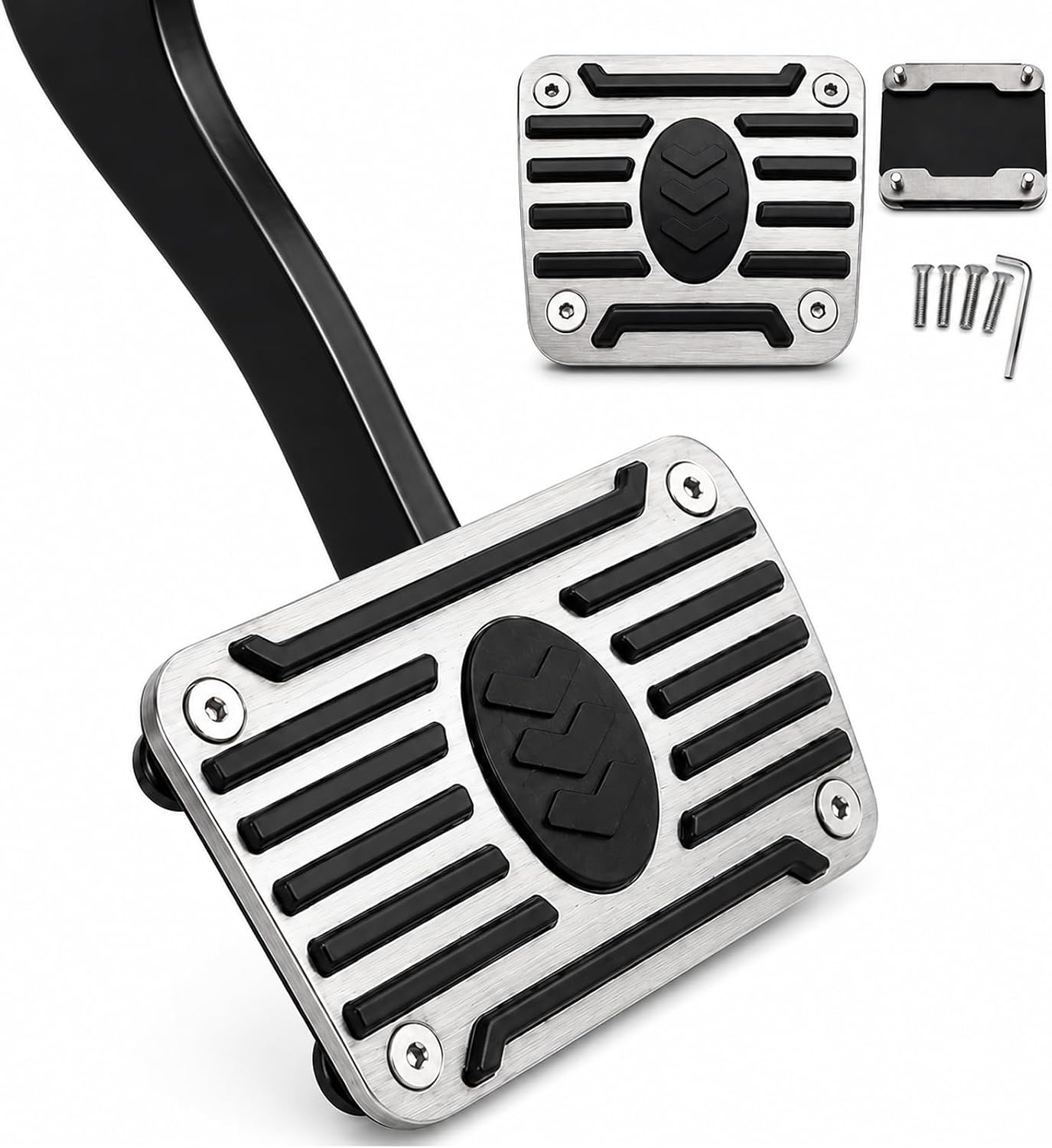 Universal Gas Pedal Height Extender, Adjustable 20mm / 35mm Raise Accelerator Pedal Spacer, Aluminum Alloy Pedal Riser with TPU Anti-Slip Surface, Fits Most Hanging-Style Car Gas Pedals