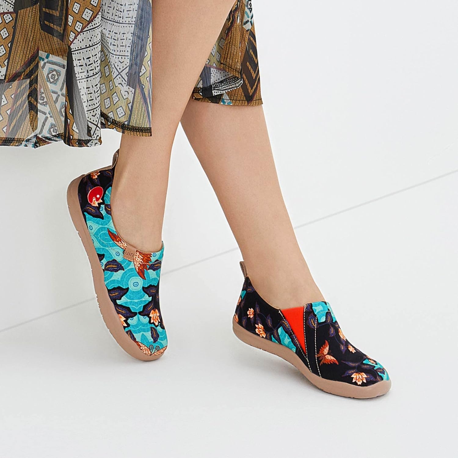 UIN Women's Art Painted Travel Shoes Slip On Casual Knit Loafers Lightweight Comfort Fashion Sneaker Toledo ⅠBirds and Flowers - Image 2