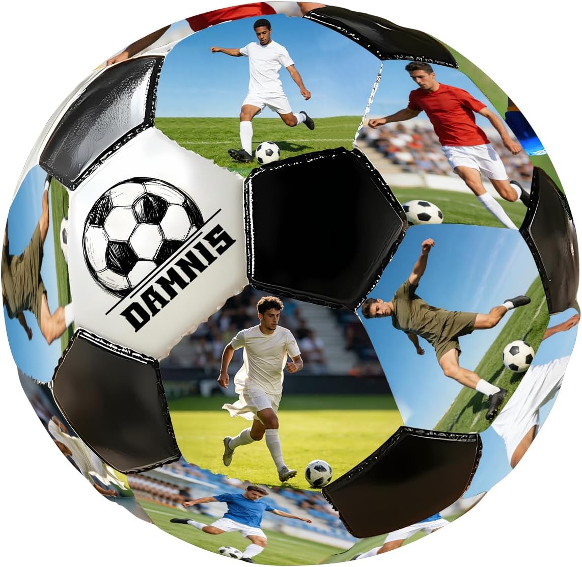 Personalized Photo Soccer Ball Custom Soccer Ball with Name, Personalized Soccer Gifts for Son Daughter Boyfriend Soccer Fan, Best Dad Ever Gifts for Dad