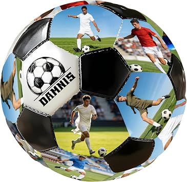 Personalized Photo Soccer Ball Custom Soccer Ball with Name, Personalized Soccer Gifts for Son Daughter Boyfriend Soccer Fan, Best Dad Ever Gifts for Dad