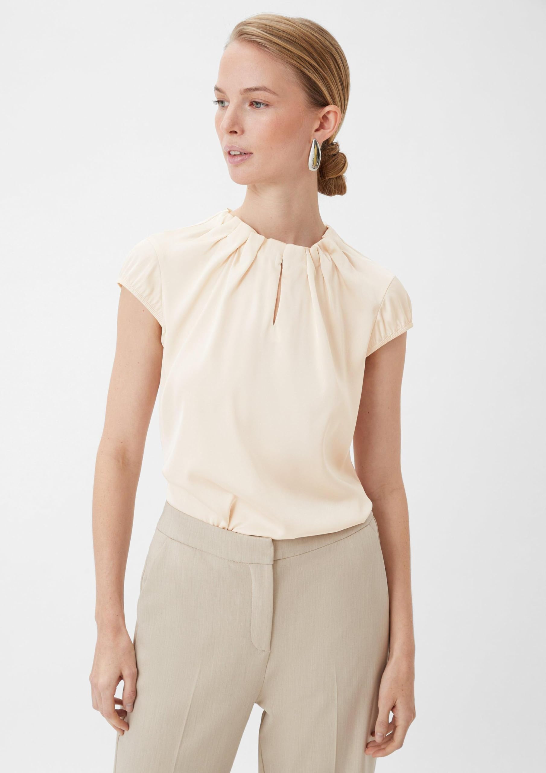 comma Satinbluse mit Raffung