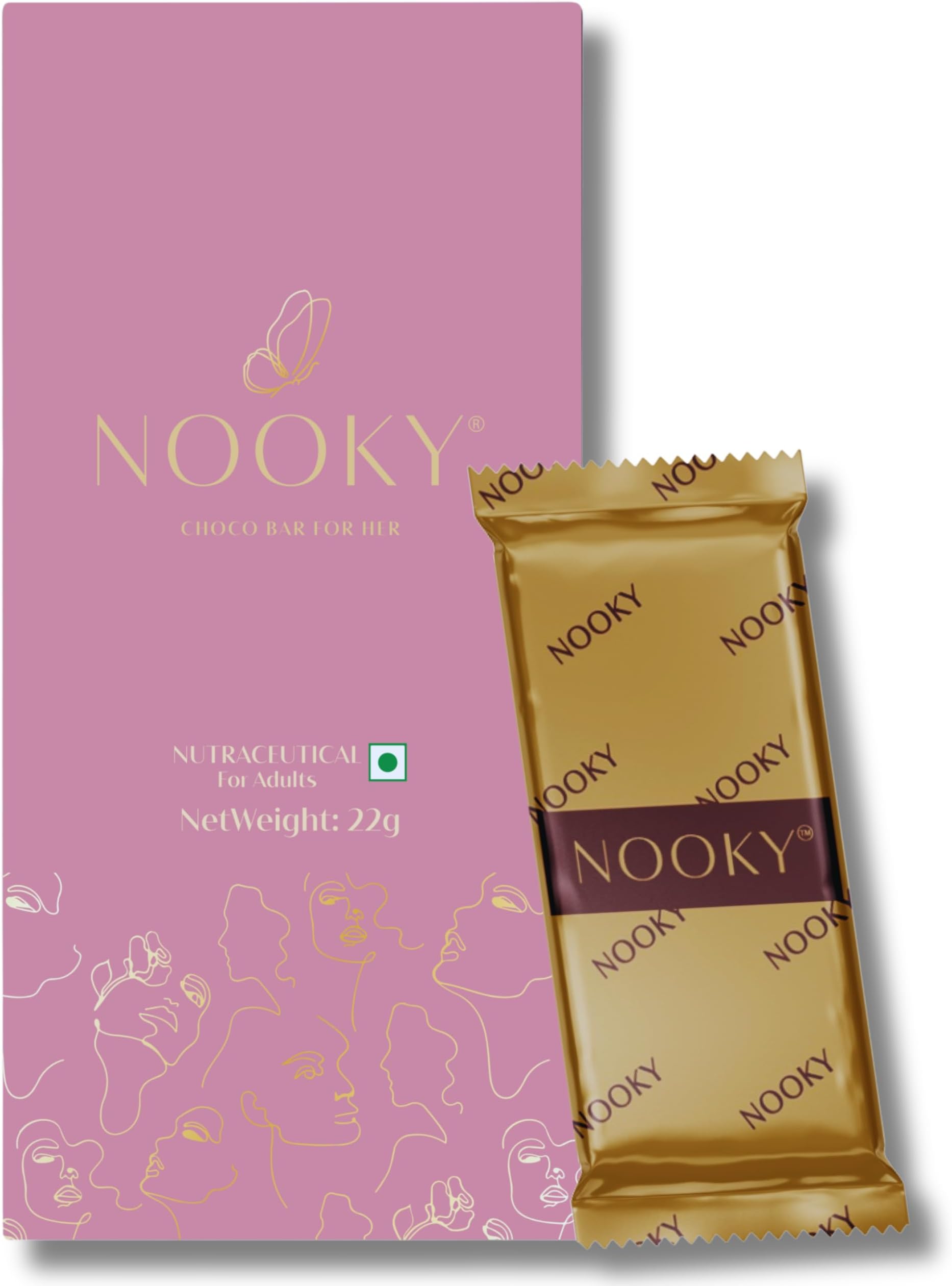 Nooky Dark Chocolate Bars For Her|Luxurious Dark Chocolate For Uplifting Mood|Best Gift For Her (Pack Of 1),58 Gram