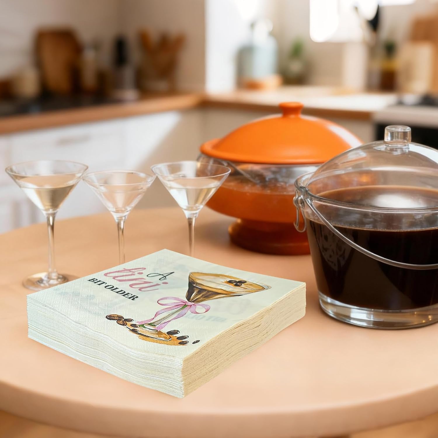 50Pcs Espresso Martini Napkins, 2 Ply A Tiny Bit Older Napkins Martini Cocktail Napkins for Espresso Martini Decor, Birthday Decorations, Tiny Bit Older Party Decor, Bridal Shower