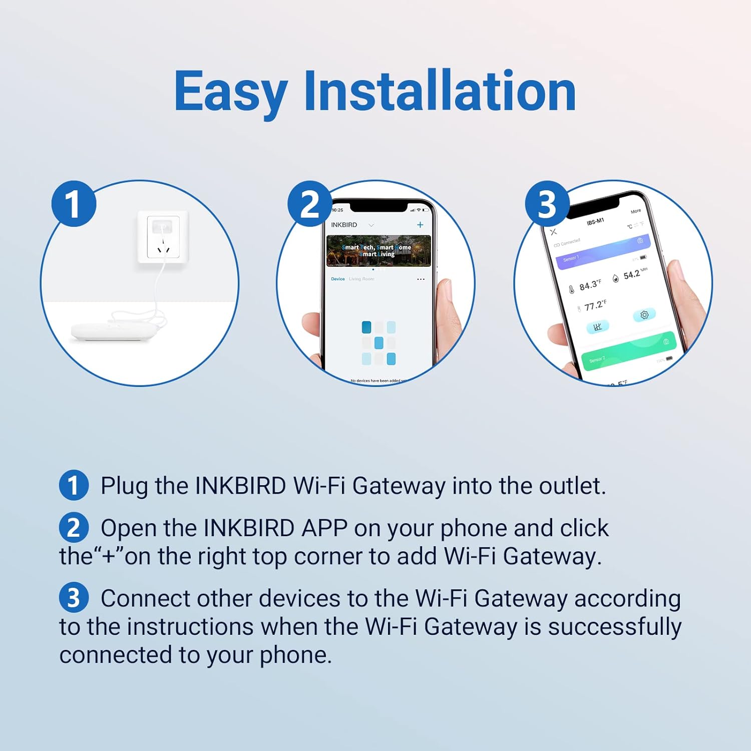 INKBIRD WiFi Gateway and Wireless Pool Thermometer, Connect to WiFi for Remote Monitoring, for Swimming, Pool Fish Pond, Aquarium etc.