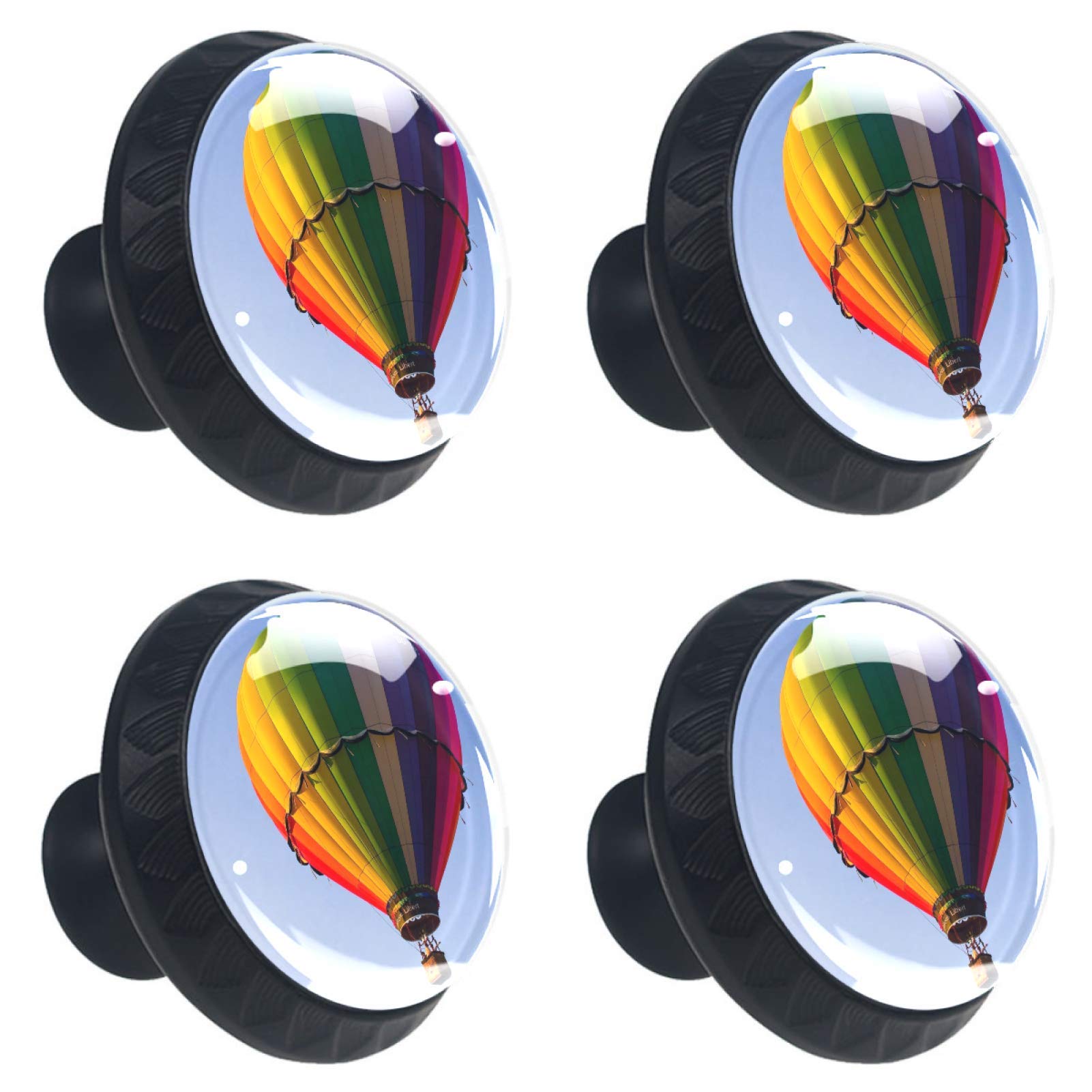 Boutons de tiroir montgolfière arc-en-ciel bouton de meuble de cuisine multicolore x4