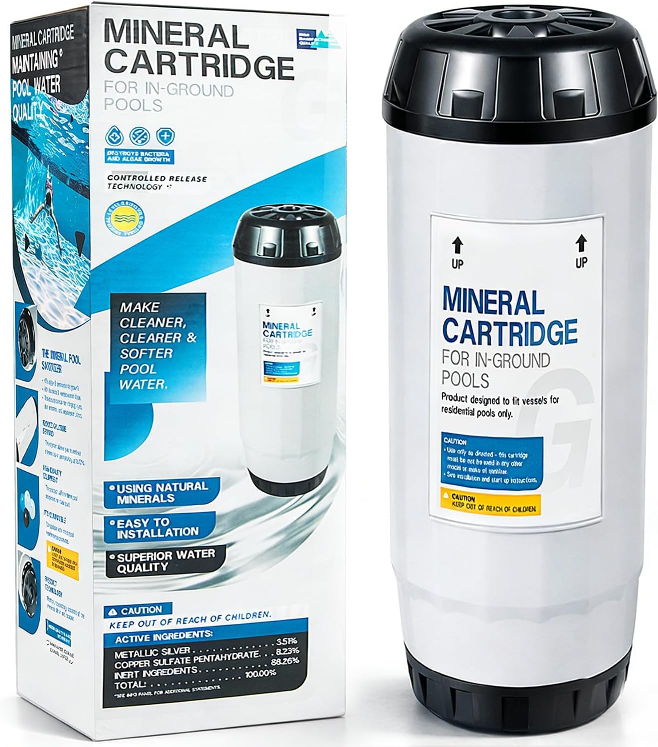Replacement for Nature2 W28125 Mineral Cartridge for All G25, Professional G & Pro G Plus In Ground Pool System, for Pools up to 25,000 Gallons, N2CG25, W26725