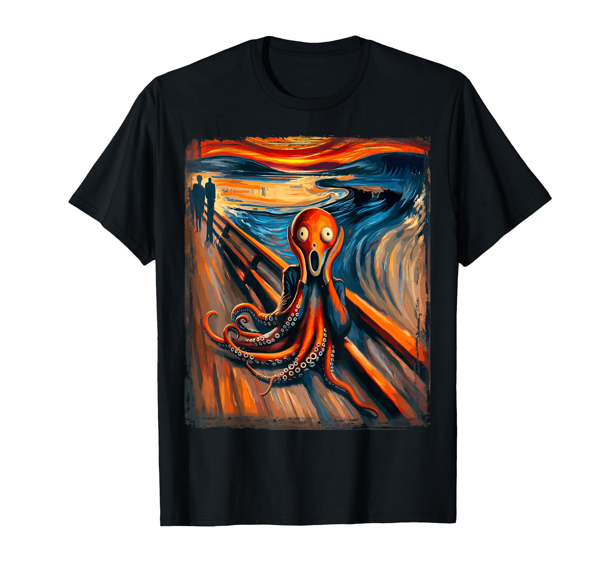 Scream Funny Ocean Surreal Artwork Humor Art Artsty Octopus T-Shirt