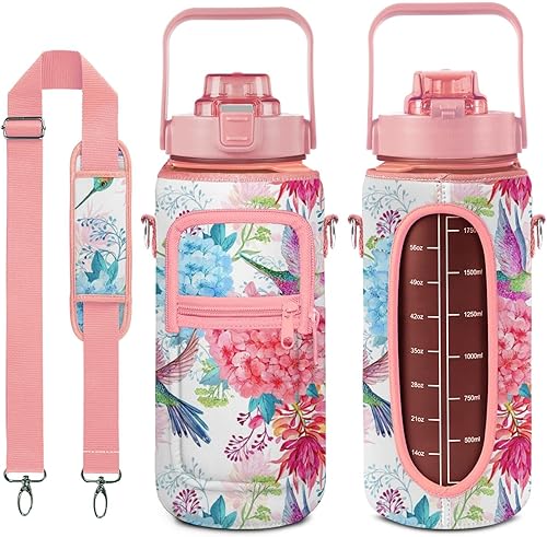 Miniatura 10 de Botella de agua Goth Moon, botella de agua de medio galón con marcador de tiempo, botellas de agua para gimnasio deportivo para mujeres, sin BPA,