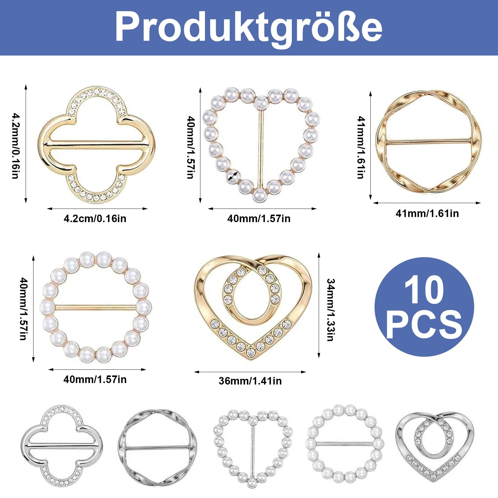 10 Piezas Anillos Hebillas de Bufandas, Hebillas de Cinturón, Hebilla de Cinturón de Metal, Anillos para Bufandas, Hebilla de Nudo Retorcido para Chal Corbatas de Camisas Sueltas Vestir