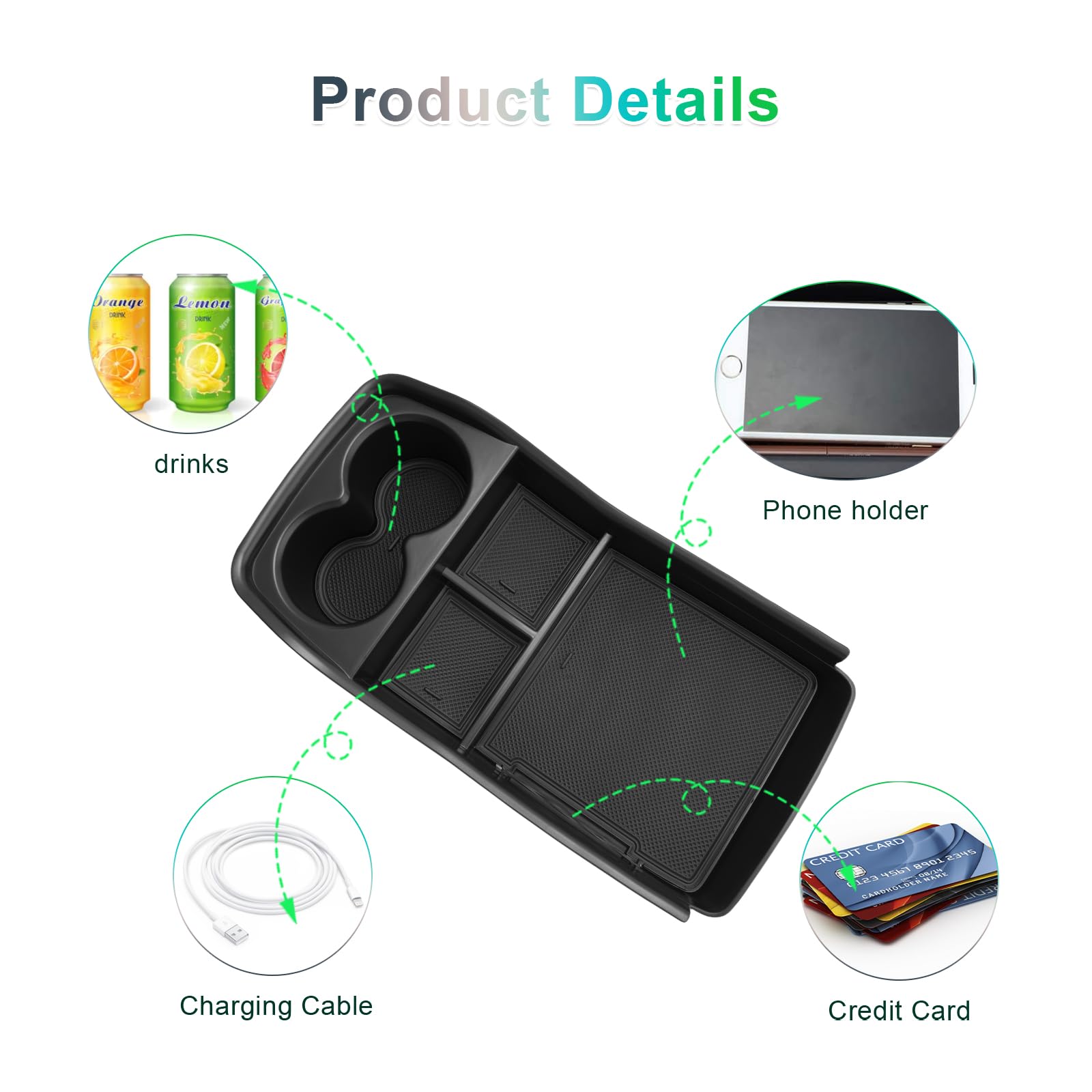 GAFAT Organizer Per Console Centrale Kia EV9 2024-2026 - Vassoio Portaoggetti In ABS