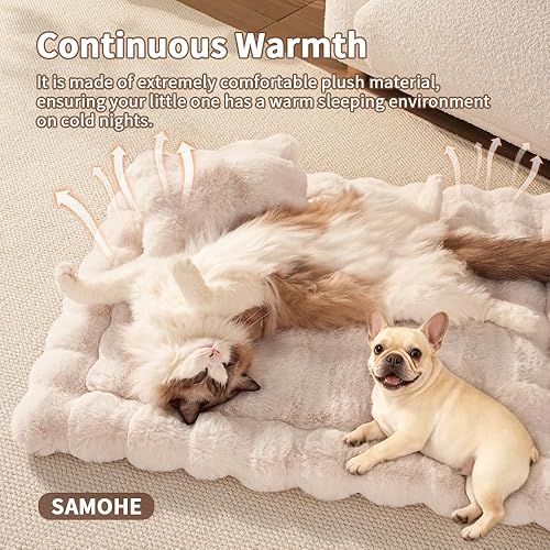 Miniatura 3 de Camas de gato acogedora alfombra de piel sintética para gatitos, cama para transportadoressofá, perro y cachorro, bonita y amistosa, 23 x 15