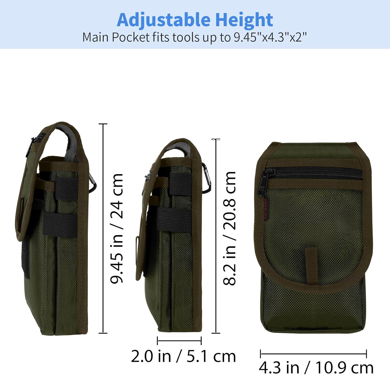 KENOBEE Belt Tool Pouch, Multitool Organizer Electrician Holster Nylon Tactical Pocket Attachment Utility Sheath Bag Tradesman Pro Maintenance Tool Sleeve for EDC Gears Cellphone