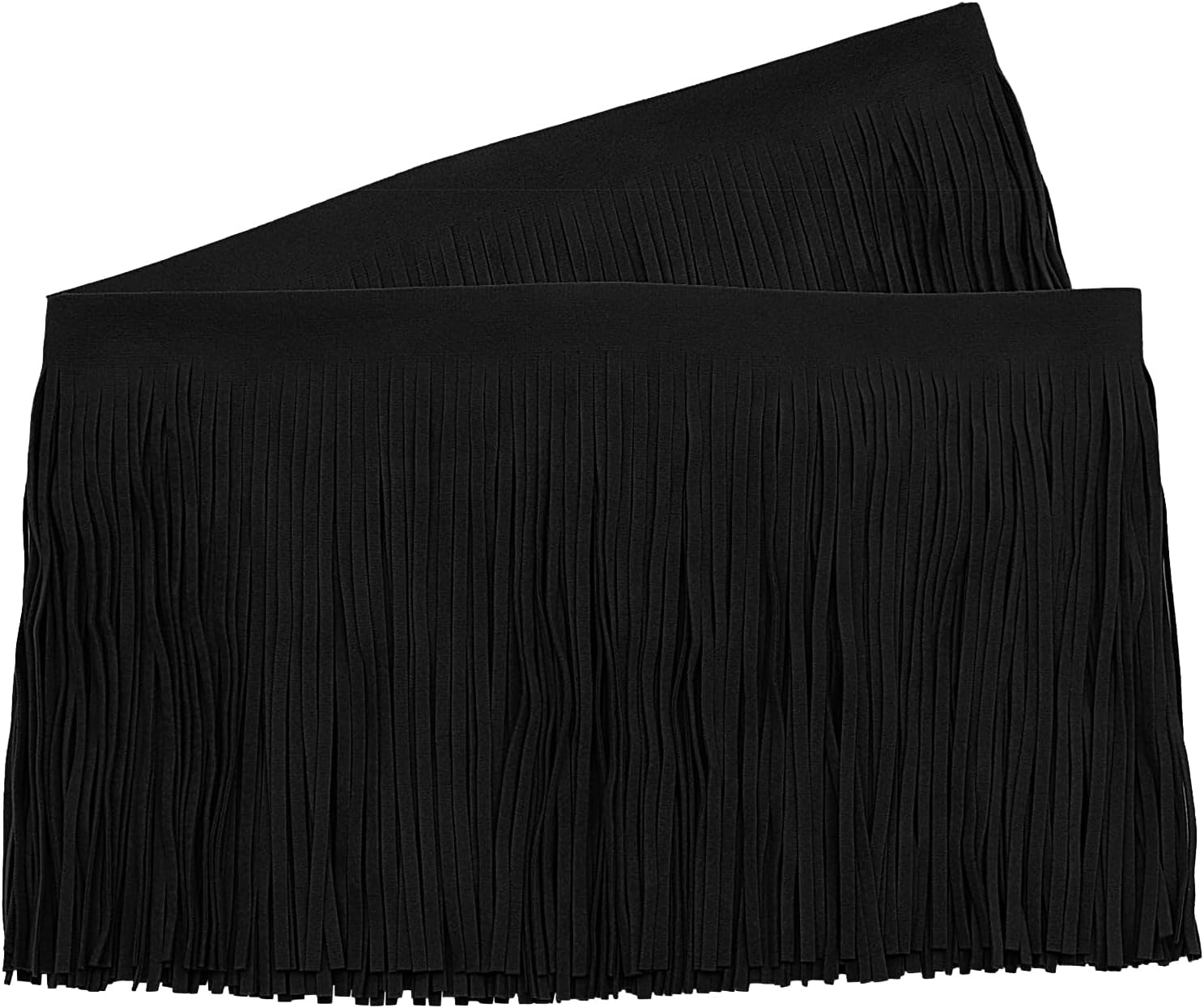 Luomorgo 2 Yards Suede Fringe Trim 6" Wide - Faux Leather Tassel for Sewing, Clothing, Handbags & Boots | DIY Craft Decor, Black