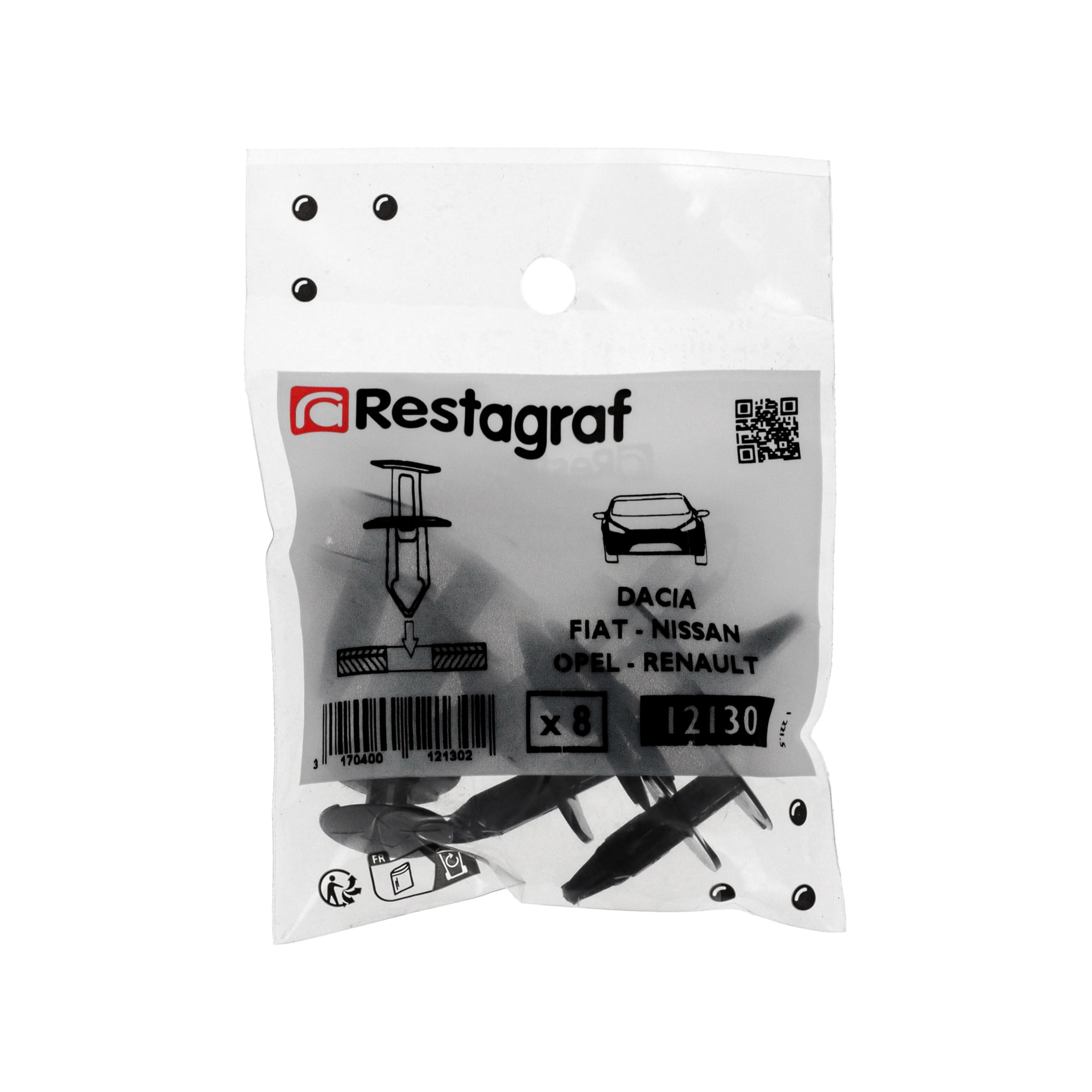 Agrafes - TOPCAR - Restagraf 1355 - 8,2 Mm - Sachet De 12