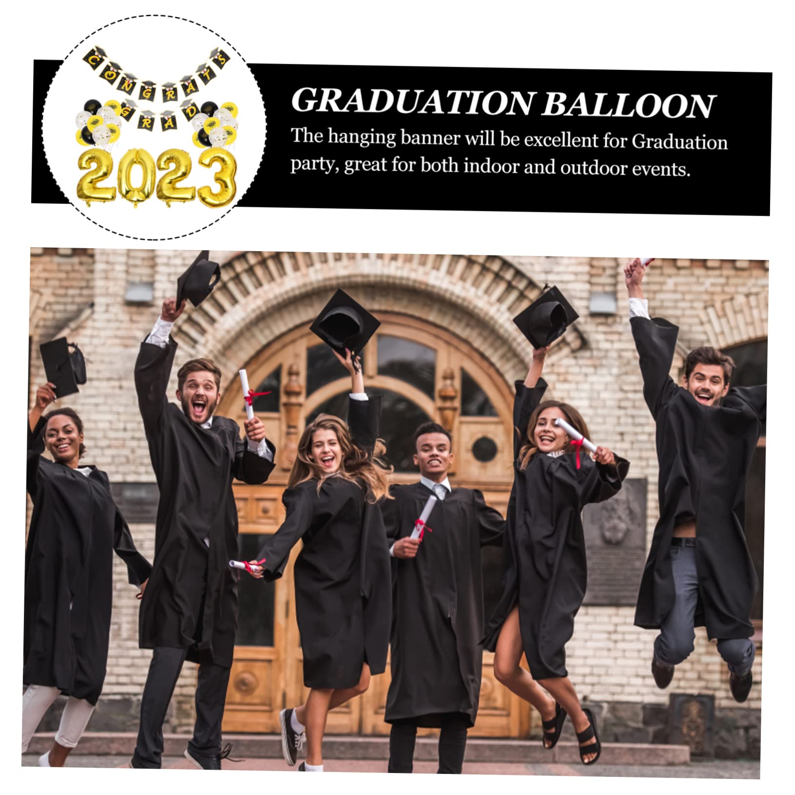 TENDYCOCO Abschlussballon-Set 2023 – Mit Alu-Folienballons & Banner, 16 Zoll | Für Graduierungspartys & Feiern