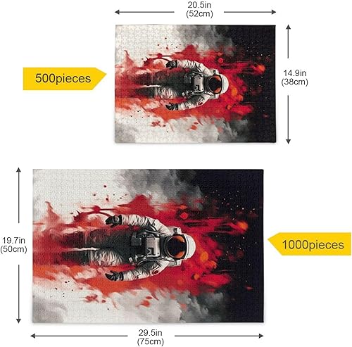 Miniatura 5 de Astronaut Flame Jigsaw Puzzles 500 Pieces for Adults,Learning Educational Puzzles,Difficult and Challenge Families Toys with Mesh Storage Bag 2012196