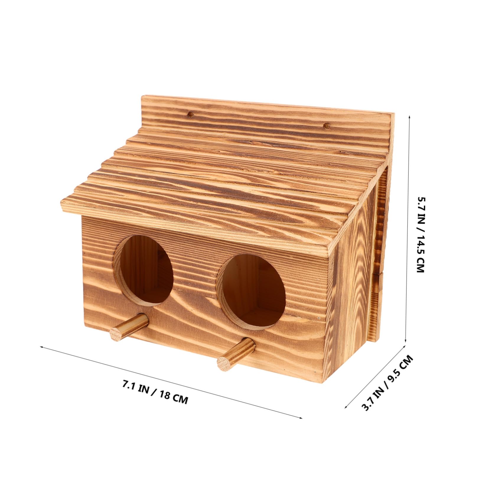 Nichoir Élevage Oiseaux Massif Double Entrée avec Perchoirs Nichoir Perroquet Extérieur pour Conure et Abri Naturel Compact pour Jardin