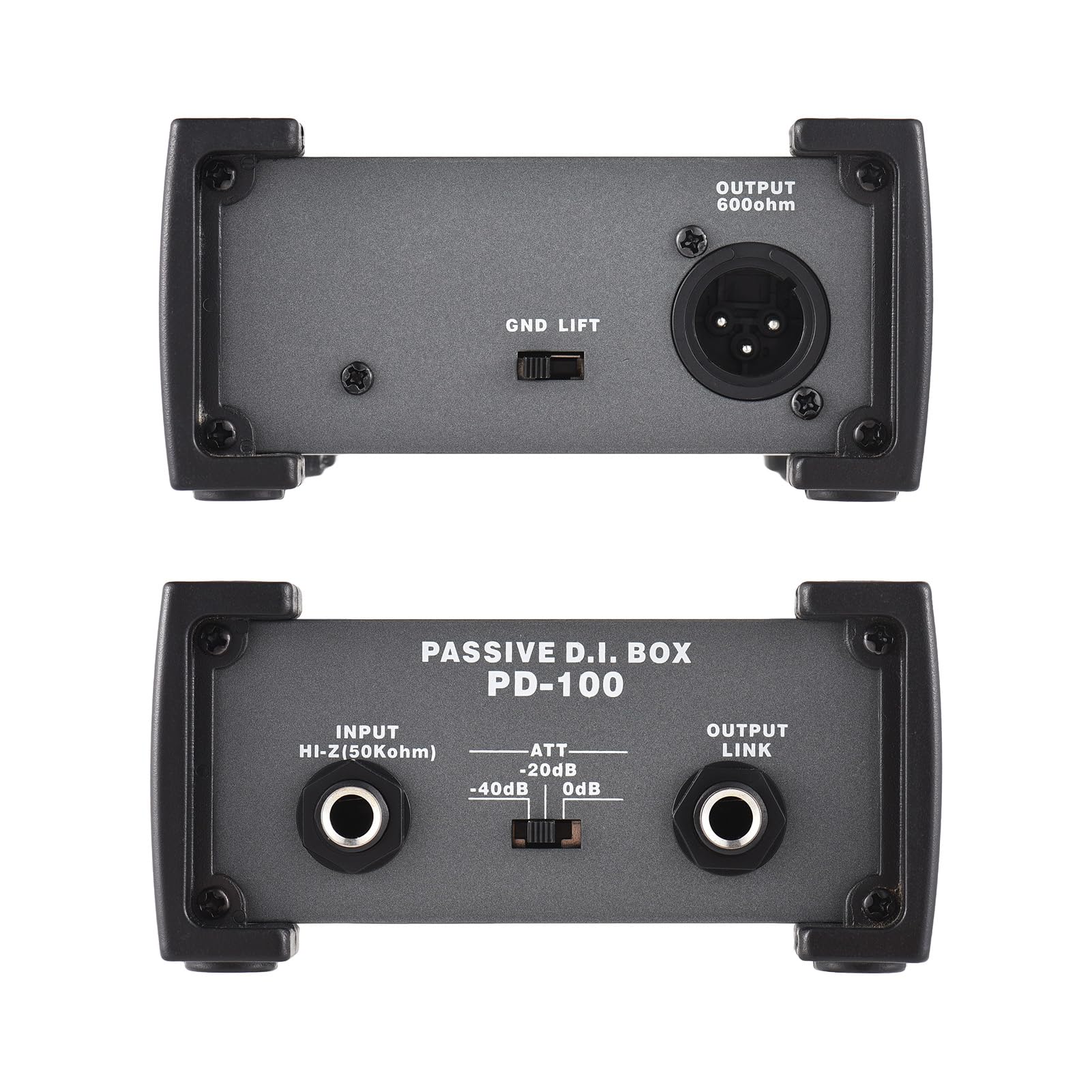 Btuty Unità DI-Box passiva a 1 canali Eliminatore di ronzio 1/4 '' strumento Direct Box a XLR Impedenza professionale Trasforma Isolatore Audio DI Direct Box