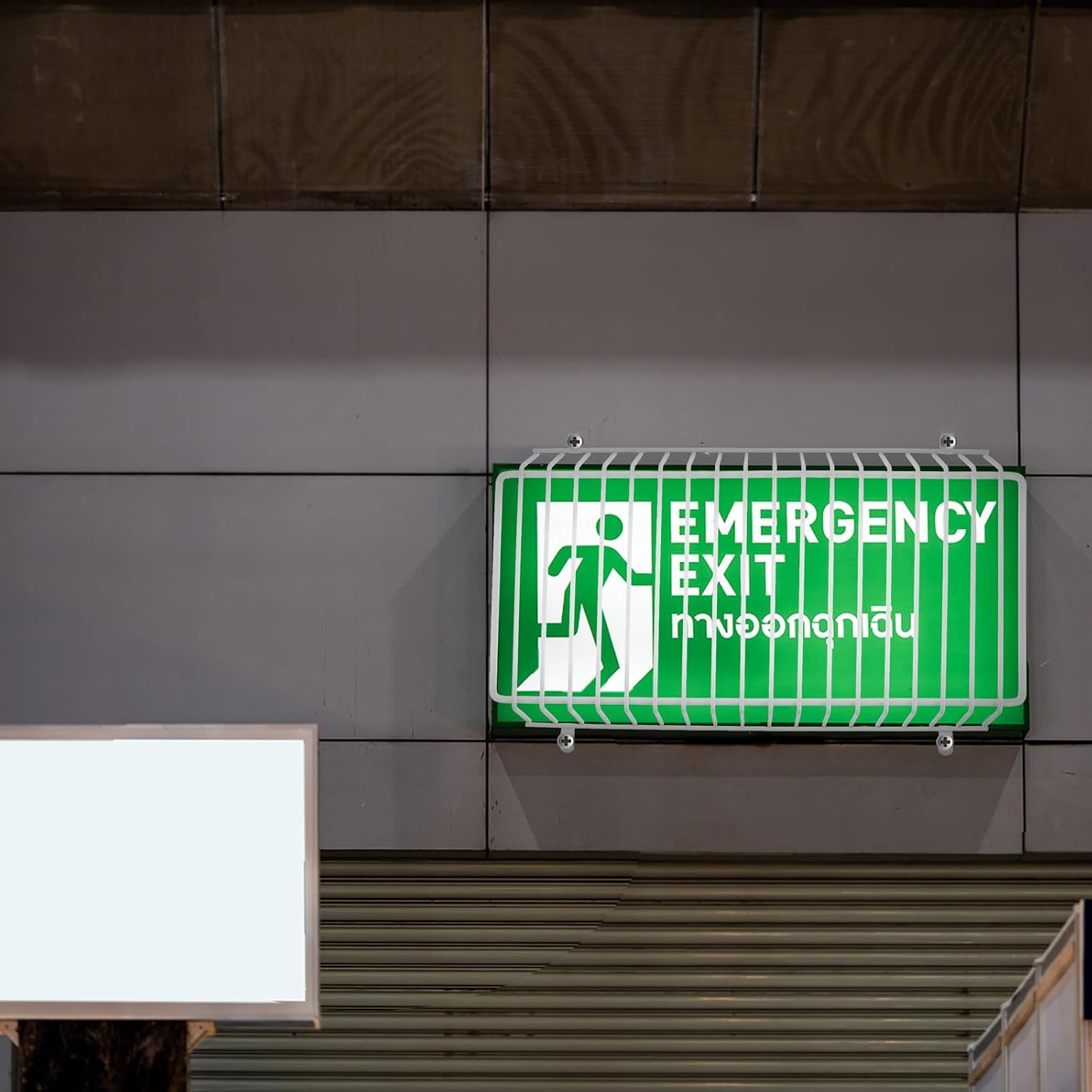 Wall Mount Exit Sign Protective Cage for Emergency Light, Iron Guard