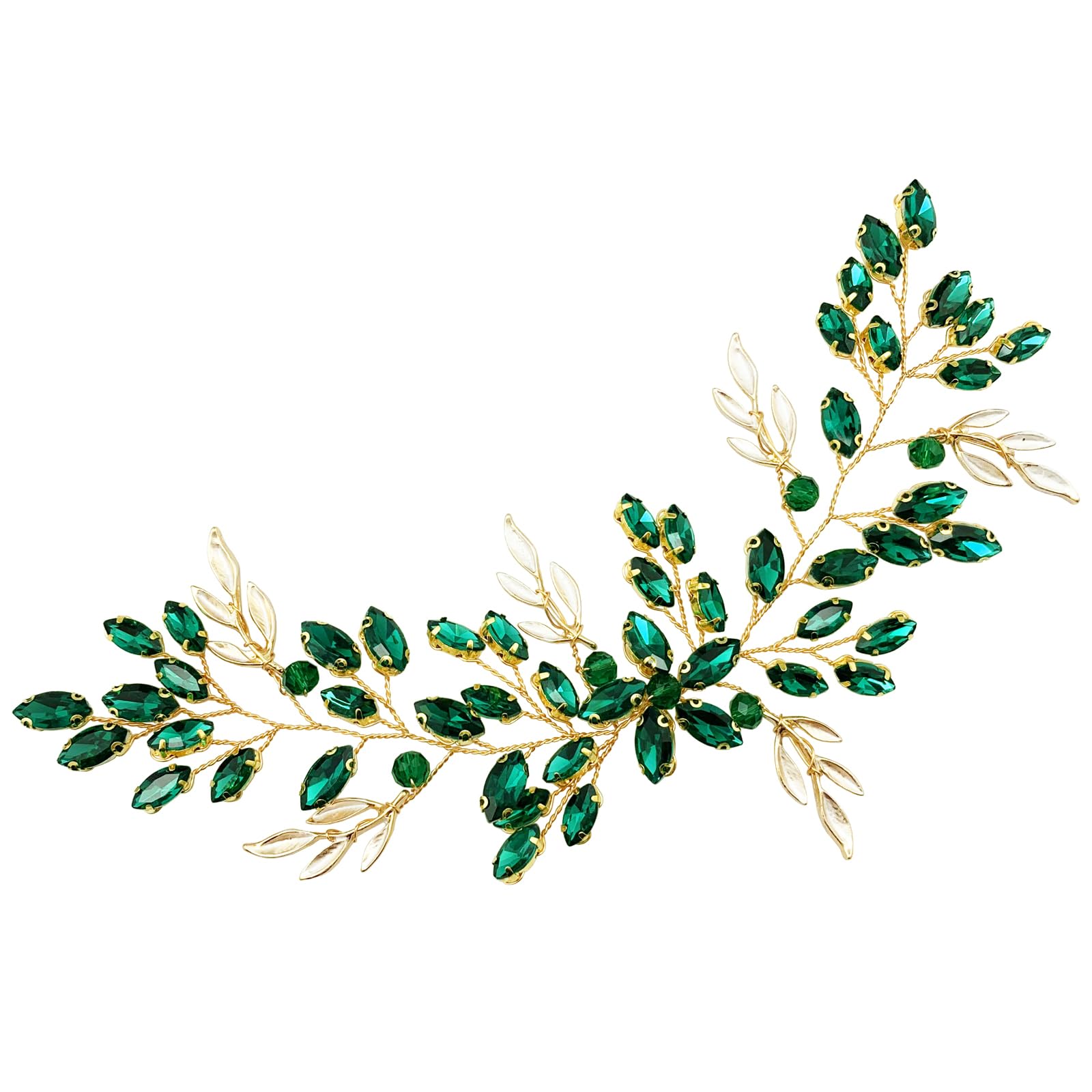 Green Bridal Hair Vine Crystal Headpieces Hair Piece  display picture 1