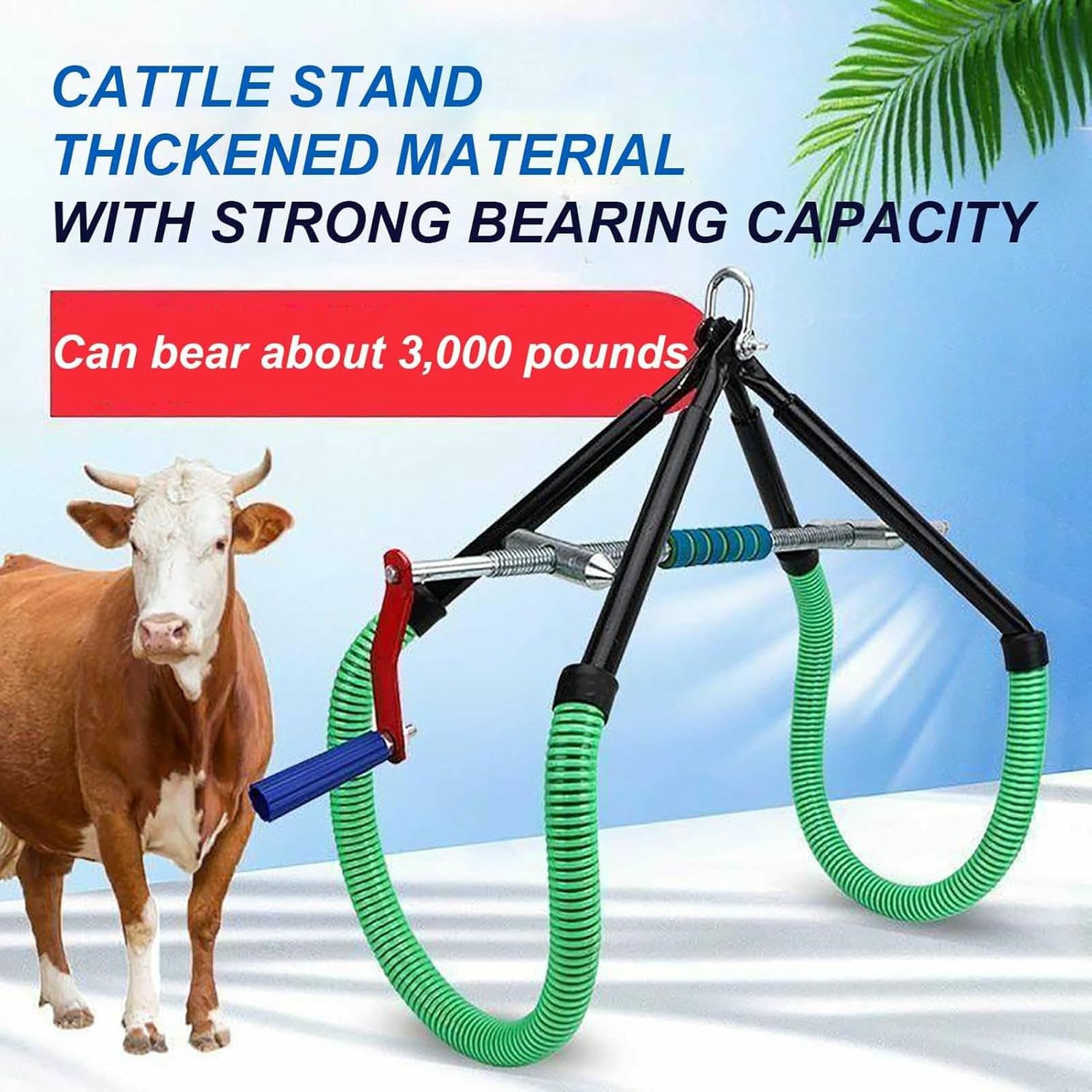 Sollevamento dell'anca della mucca, morsetto regolabile dell'anca, in acciaio inossidabile Stand Up Assist per la mungitura parto zoppo, Dairy Farm Bestiame Helper Dystocia