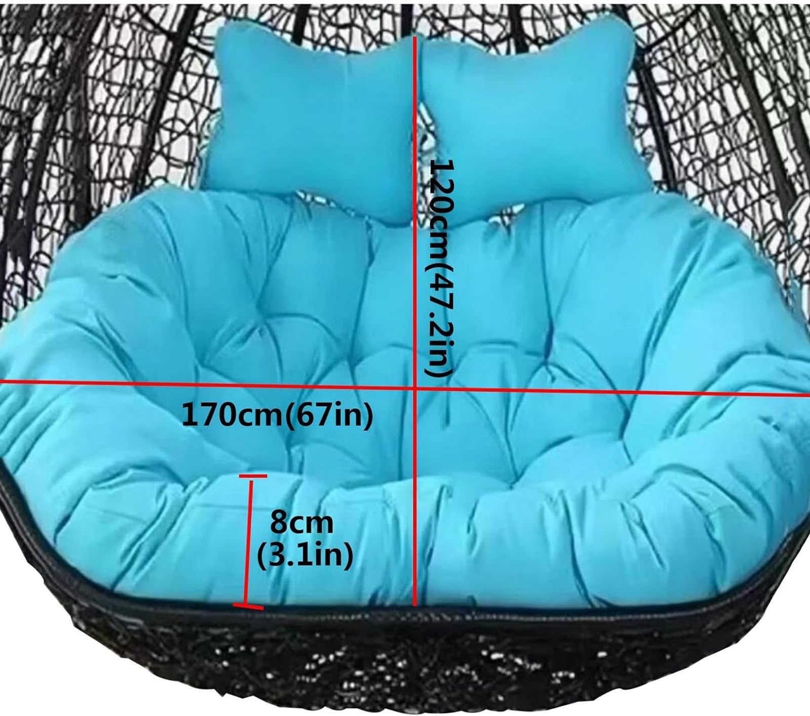 Lar Doppel Outdoor Schaukelkissen, 170,2 x 119,4 cm, Ersatz für 2-Personen-Gleiter, bequemes Gartenfell-Zubehör, ideal für Relaxat und Freizeit