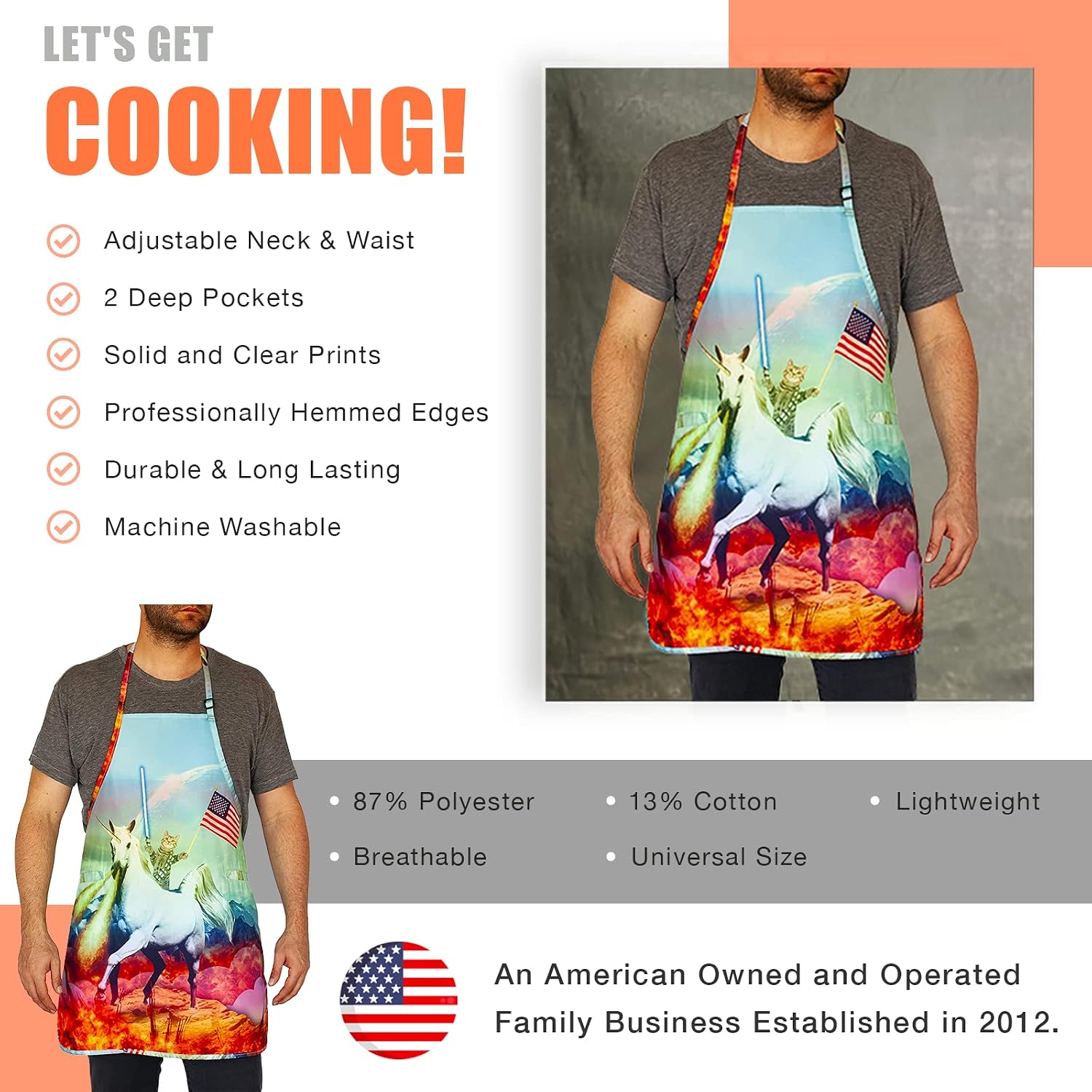 Funny Guy Mugs Adjustable Apron with Pockets