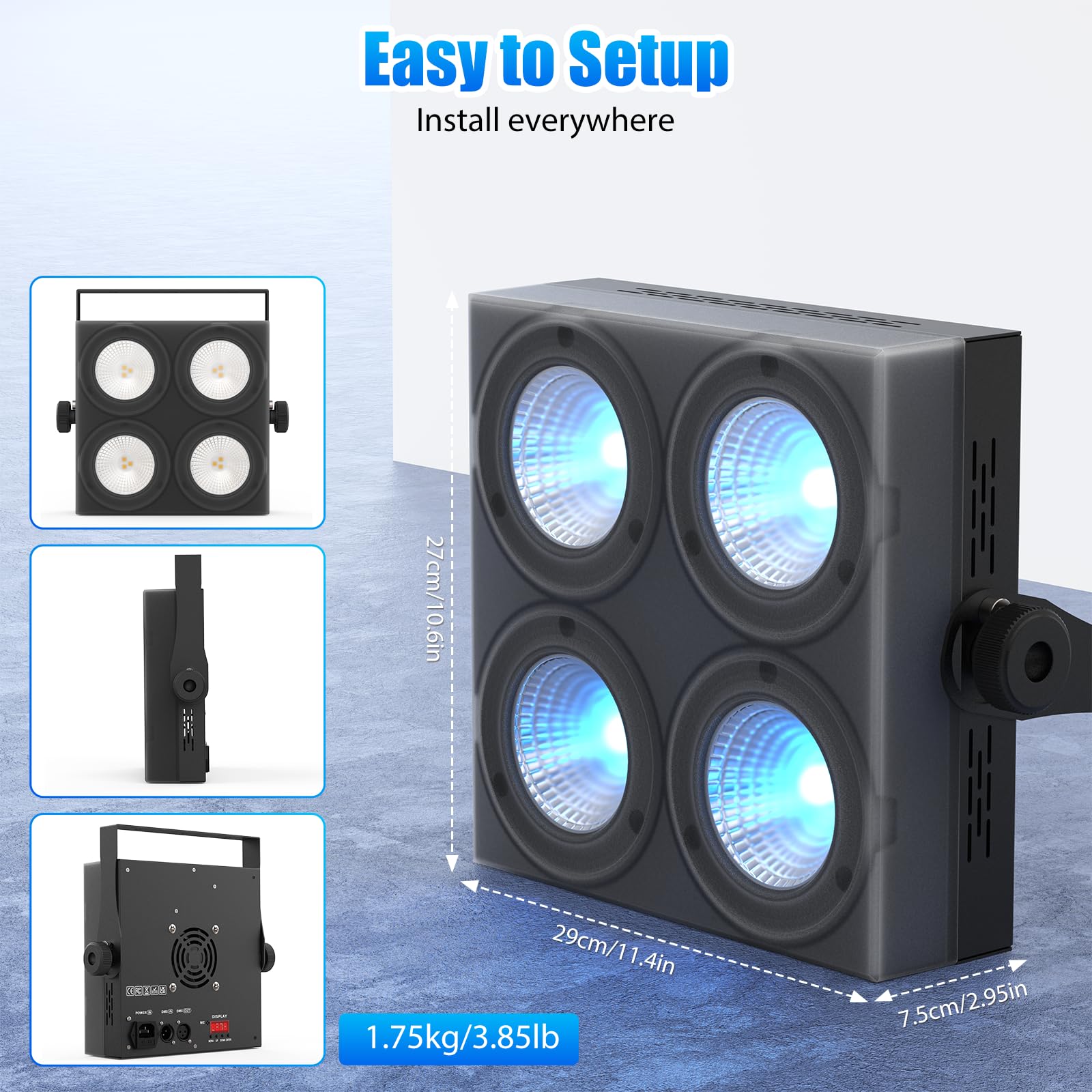 80 W RGBW LED Par Scheinwerfer, 66CH DMX Bühnenlicht Wall Wash Licht mit Auto/Sprachsteuerung Discolicht für party DJ Bar KTV Geburtstage Clubs Ausstellungen Fotografie