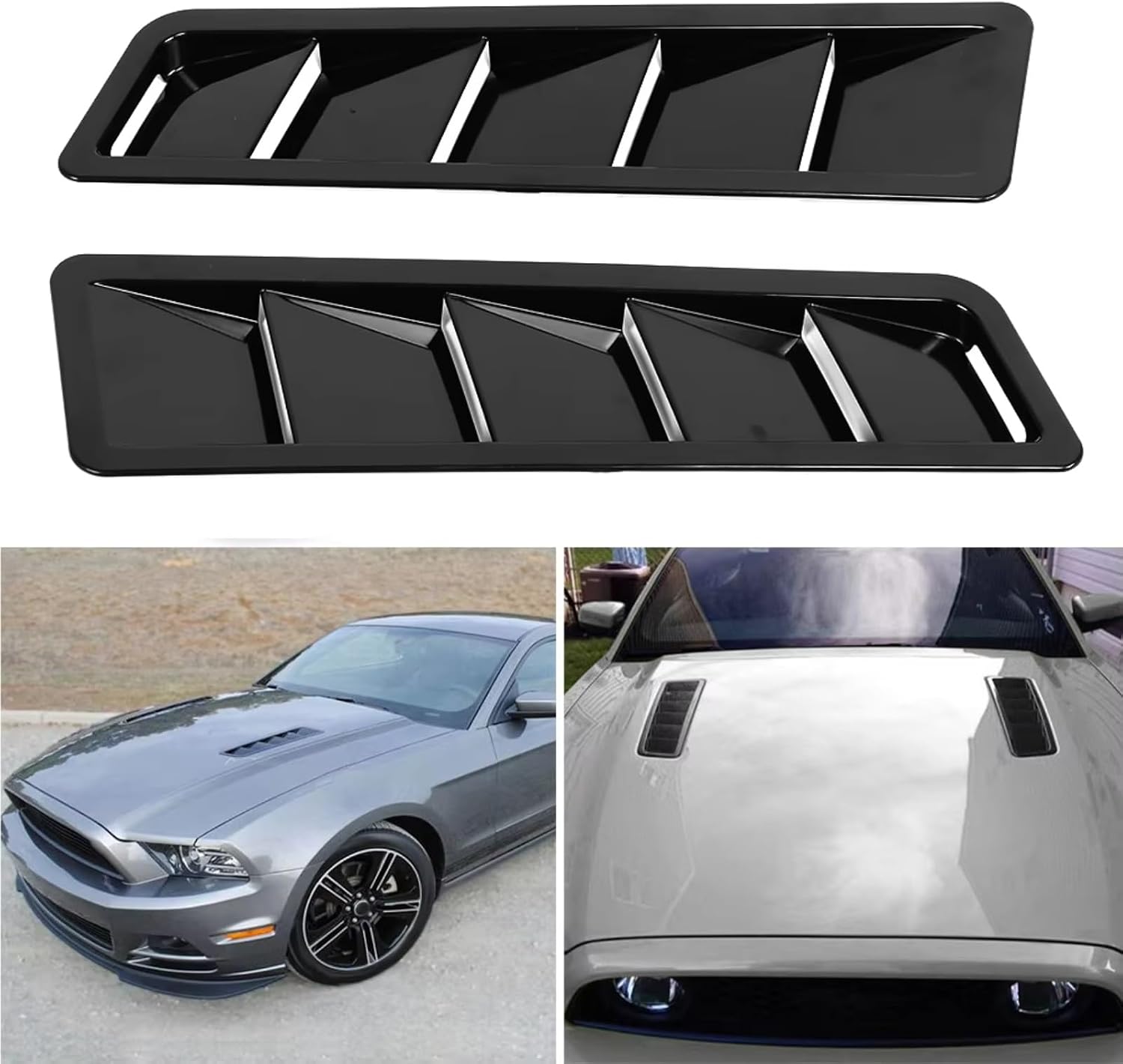 Hood Scoops 2Pcs Universal Hood Air Intake Panel Trim Bonnet Louver Cooling Vent Cover Car Exterior Styling Decorative Accessories